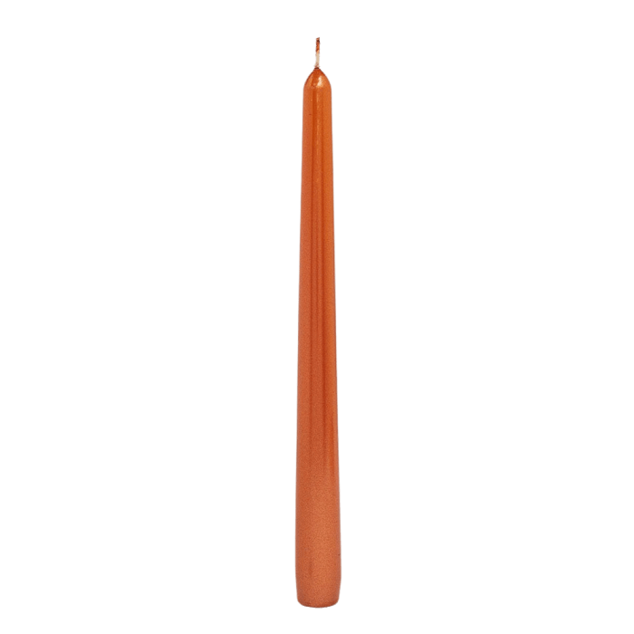 Rose Gold Metallic Unscented Taper Candle