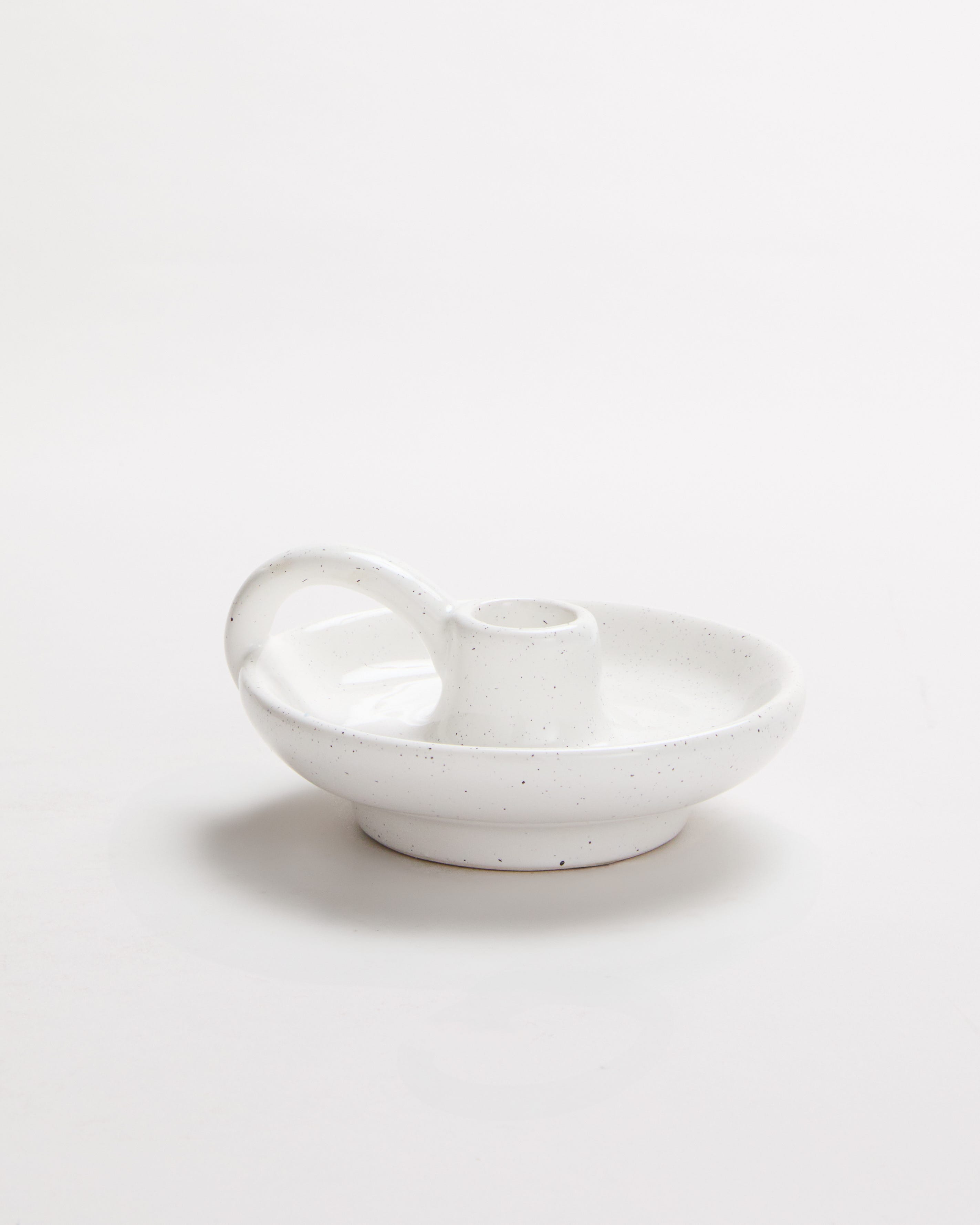 Traditional Ceramic Taper Holder White