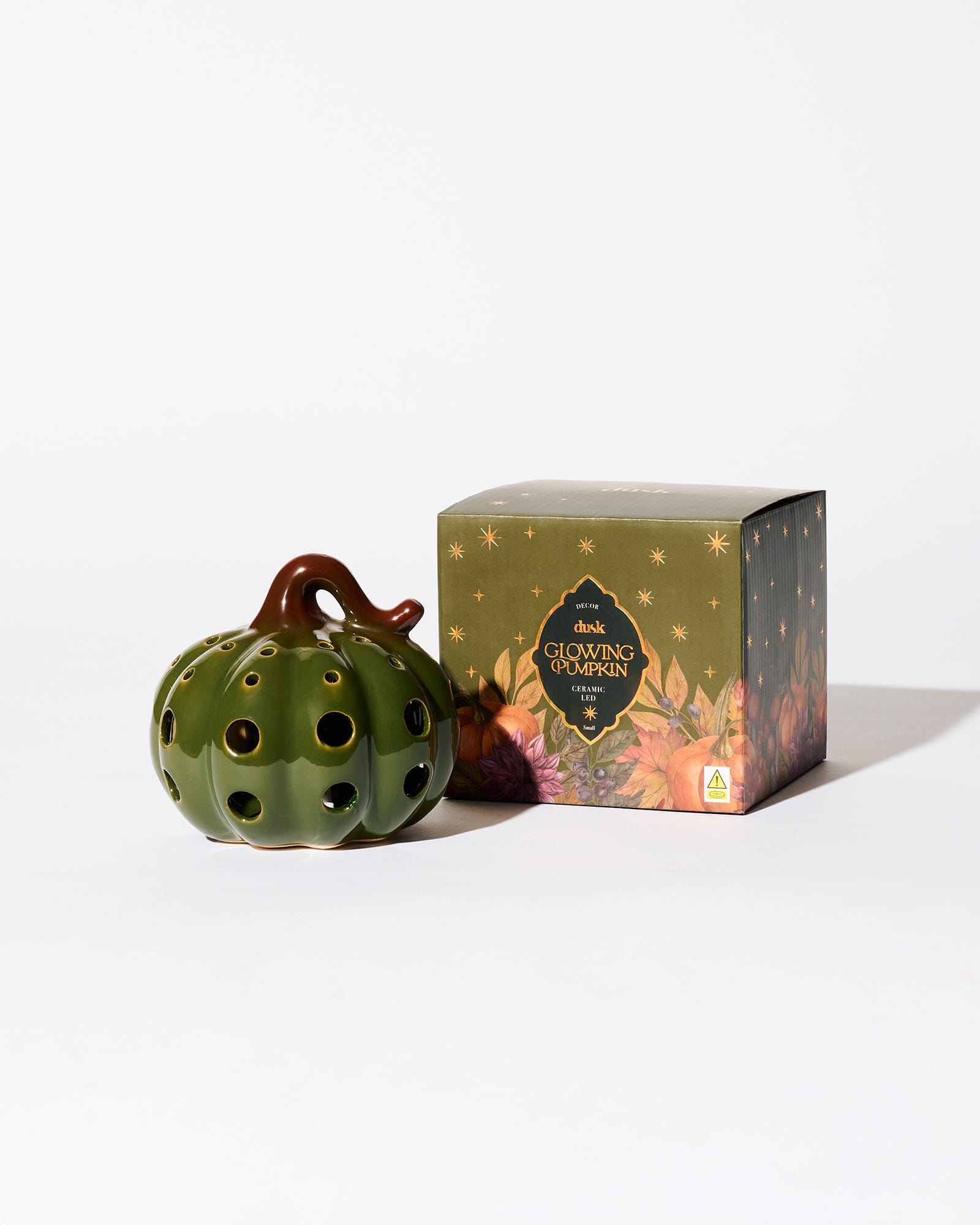 Glowing Pumpkin Small Ceramic LED