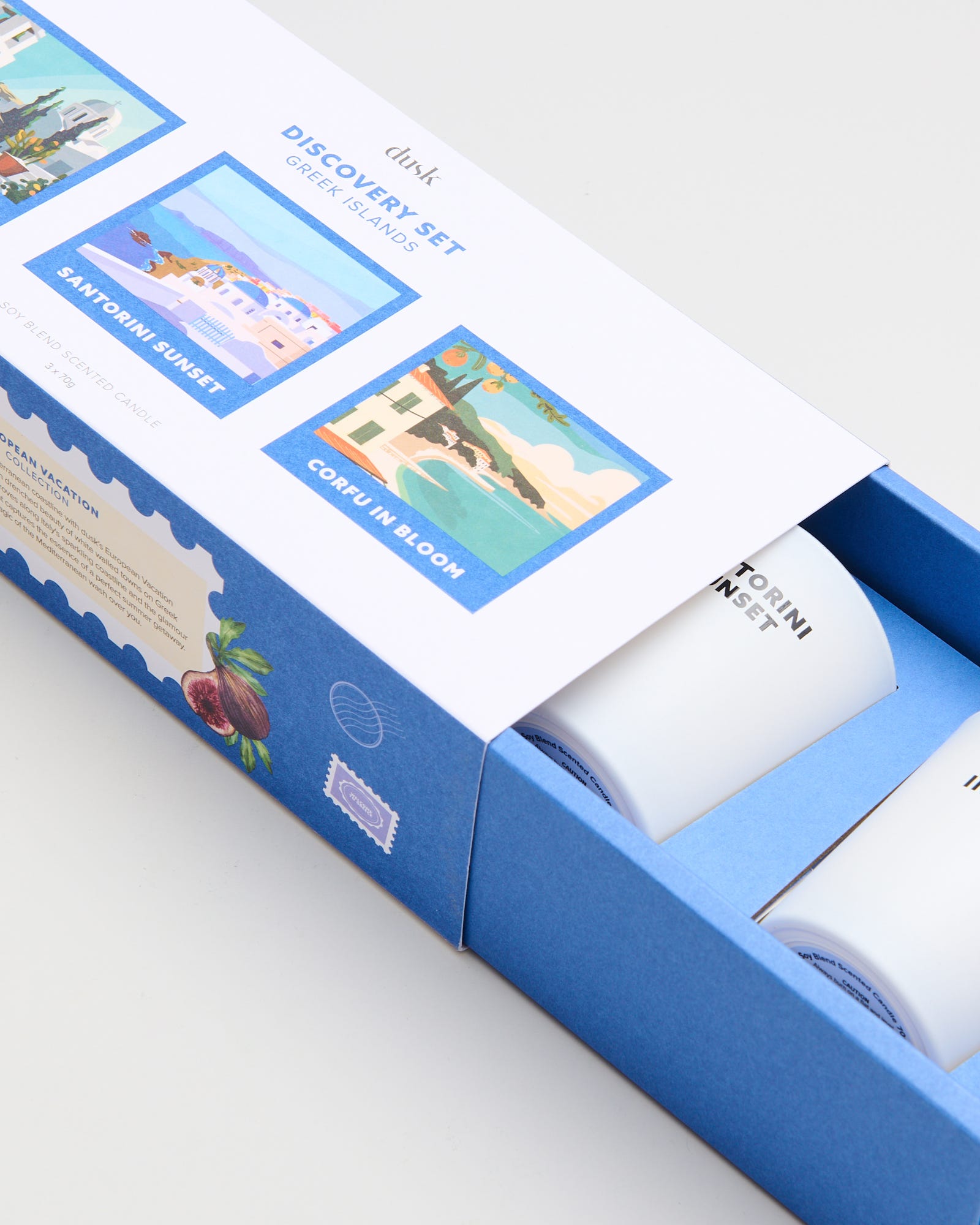Greek Islands Discovery Set Soy Blend Scented Candle 3 x 70g