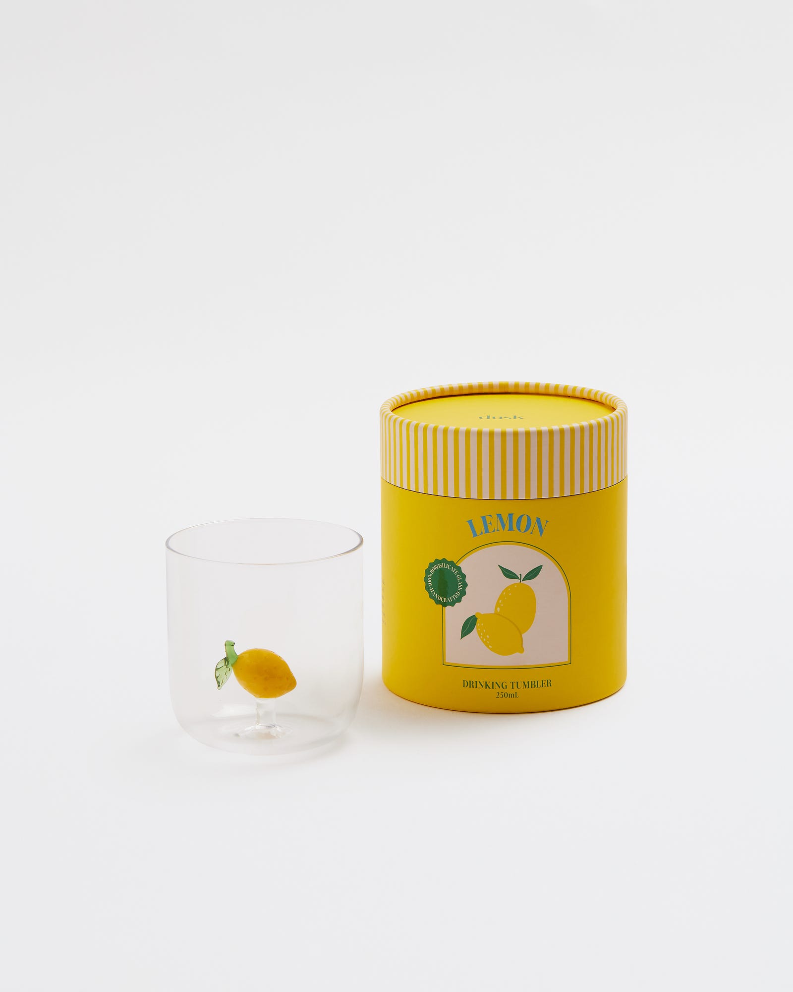 Lemon Handblown Glass Tumbler