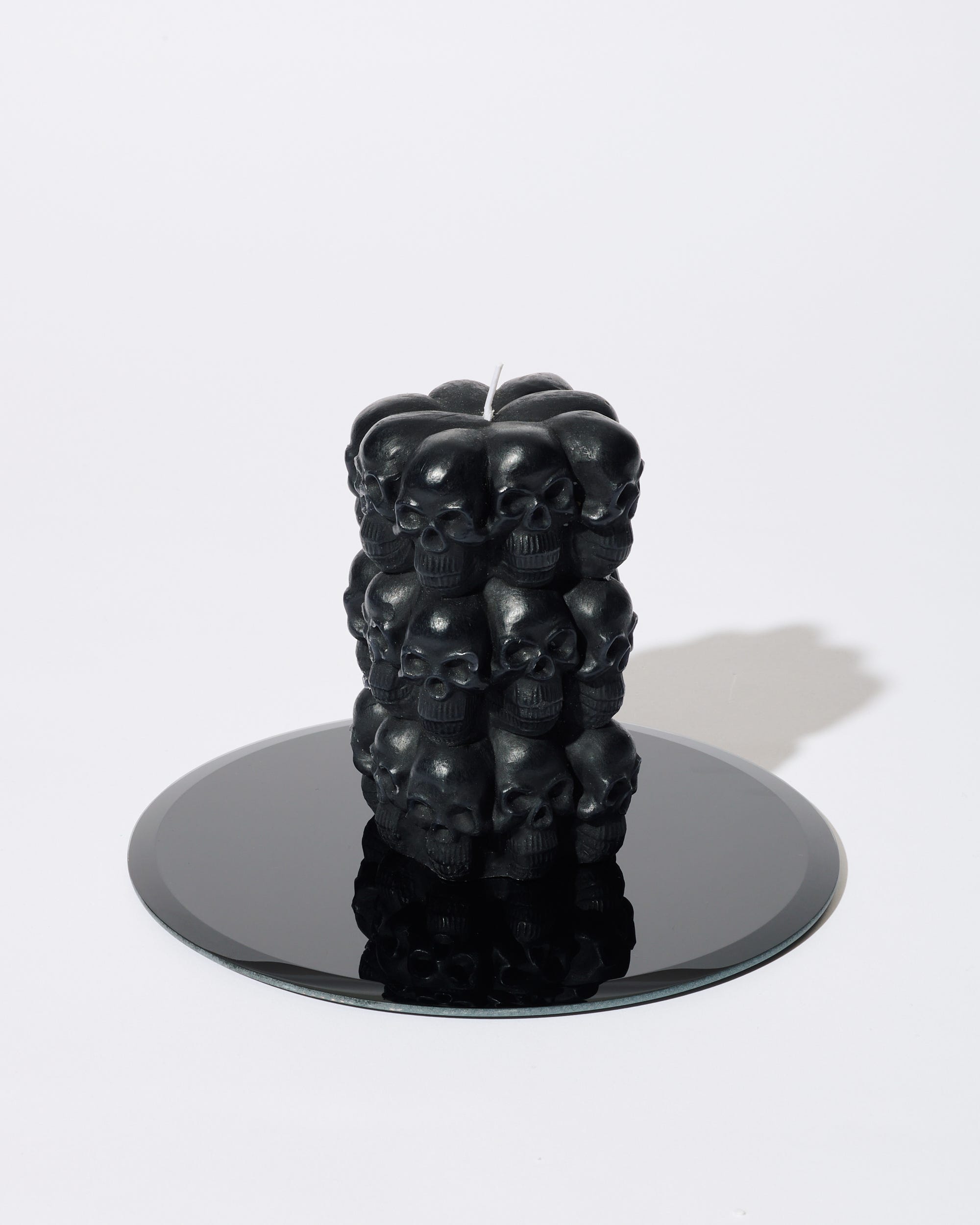 Black Mirror Candle Plate Round 20cm