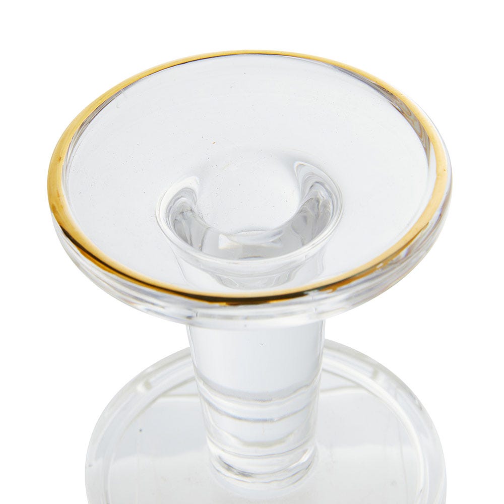Mora Gold Rim Pillar & Taper Candle Holder Tall