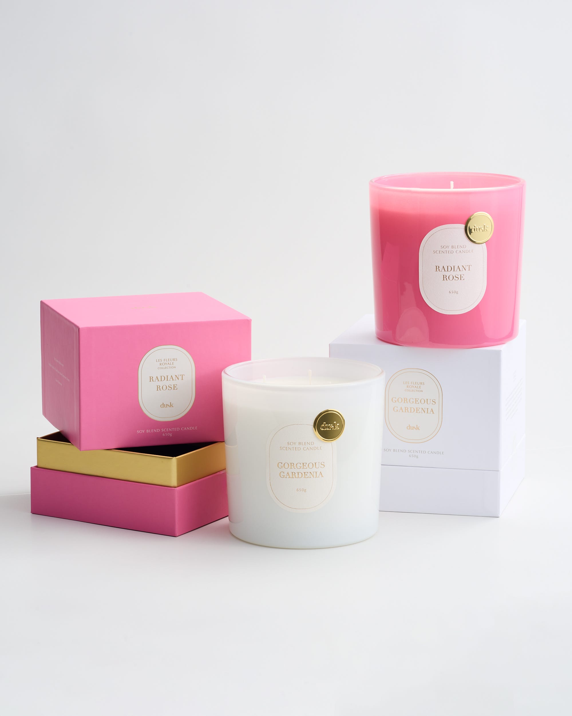 Radiant Rose Glass Candle 650g