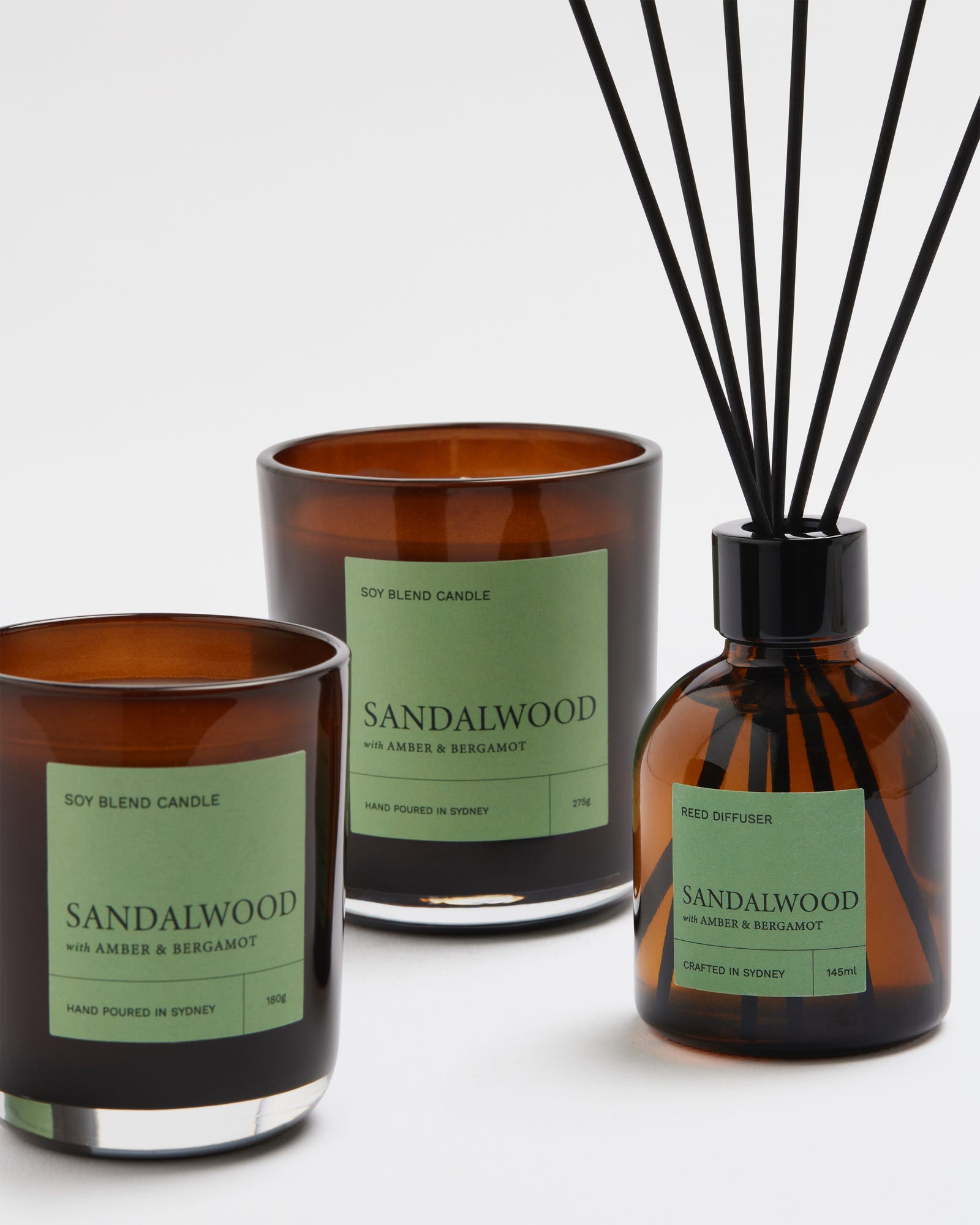 Sandalwood 180g Soy Candle - Rejuvenate Collection