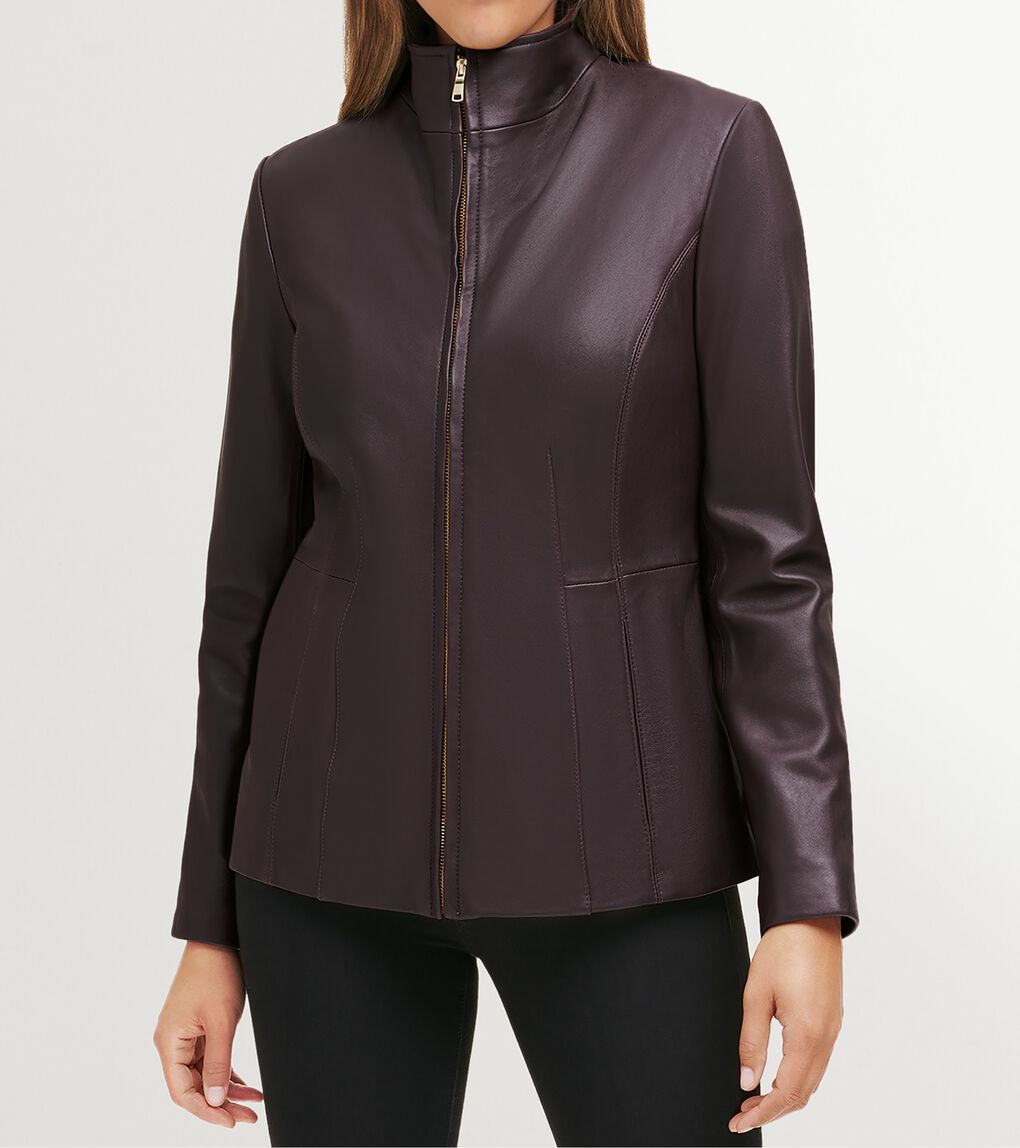 Women's Wing Collar Leather Jacket