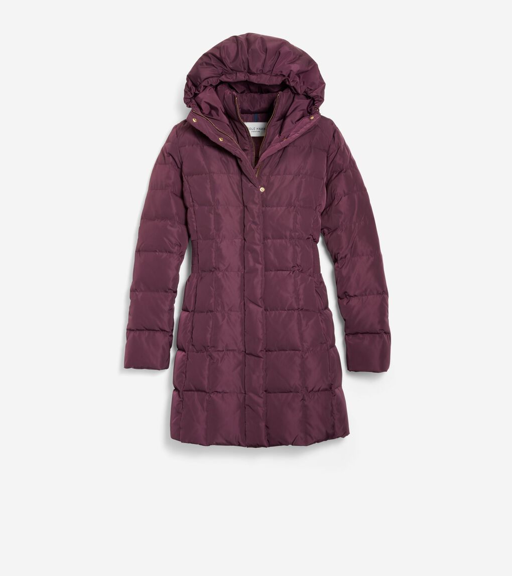 Women's 32" Signature Hooded Taffeta Down Coat