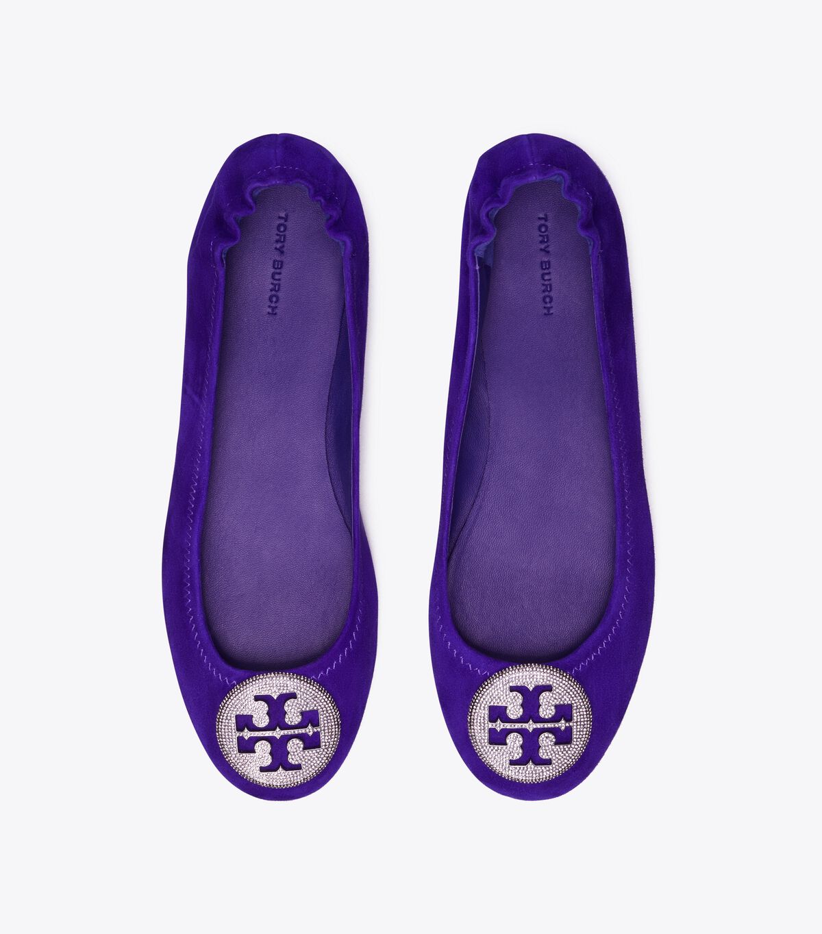 Tory Burch Deep Purple Minnie Travel Pavé Ballet Flats