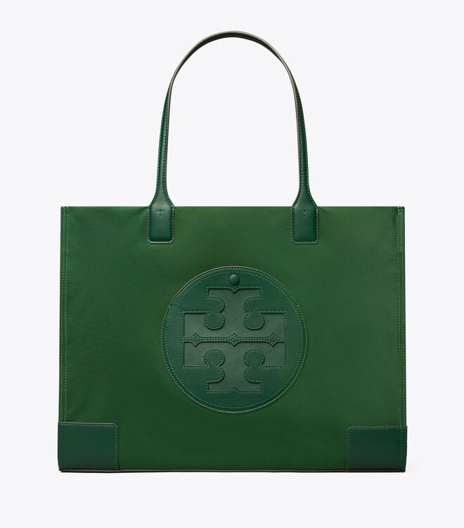 Tory Burch Dark Green Ella Tote Bags