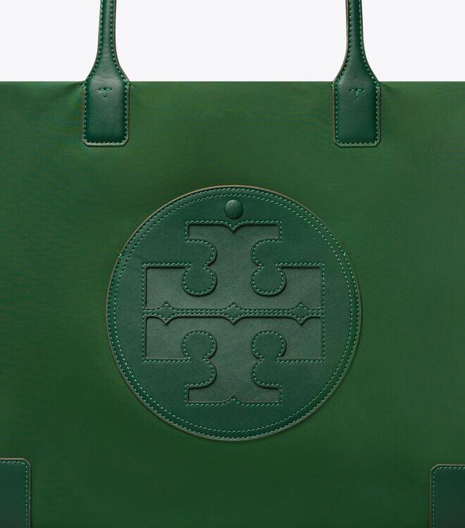 Tory Burch Dark Green Ella Tote Bags