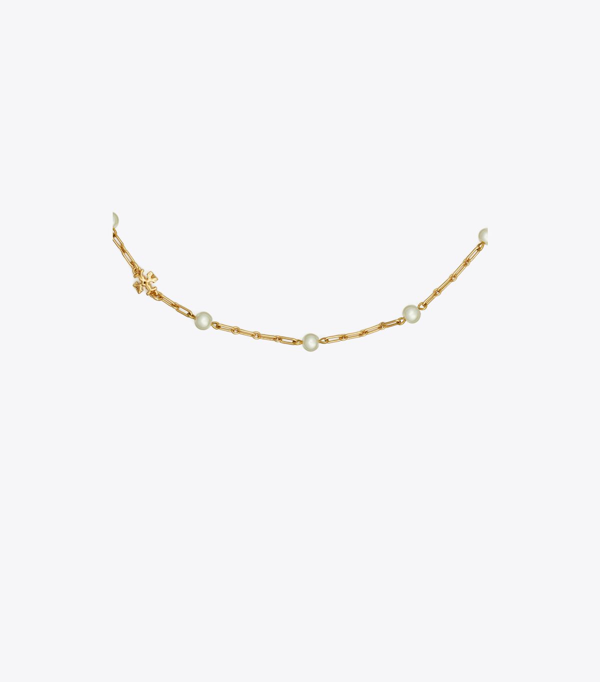 Tory Burch Gold / Cream Thin Roxanne Chain Necklace