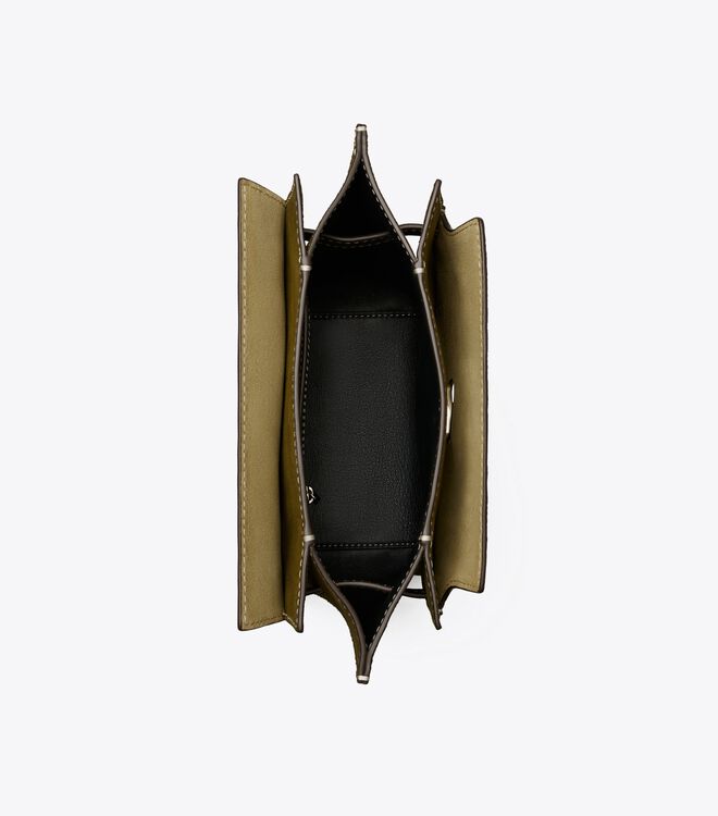 Tory Burch Deep Green Lee Radziwill Pebbled Double Bucket Bags
