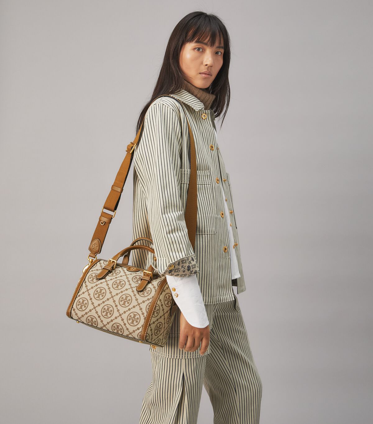 Tory Burch Brown T Monogram Satchel Bags