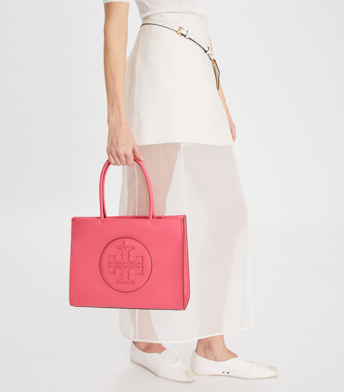 Tory Burch Pink Small Ella Bio Tote Bags