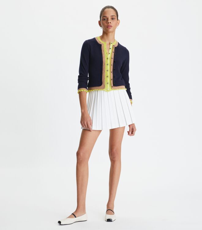Tory Burch Navy Triple Layer Cashmere Cardigan