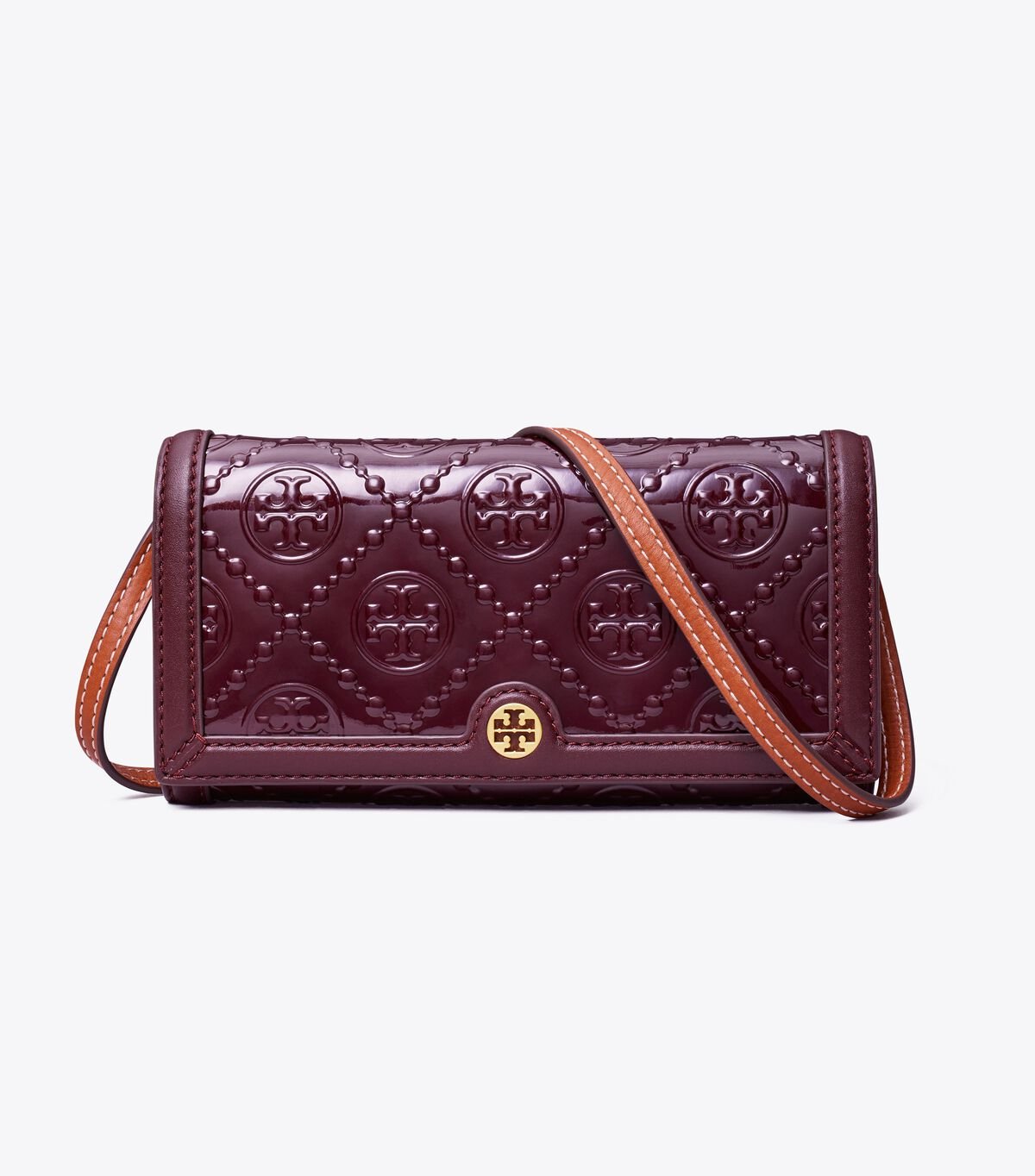 Tory Burch Burgundy T Monogram Patent Mini Bag