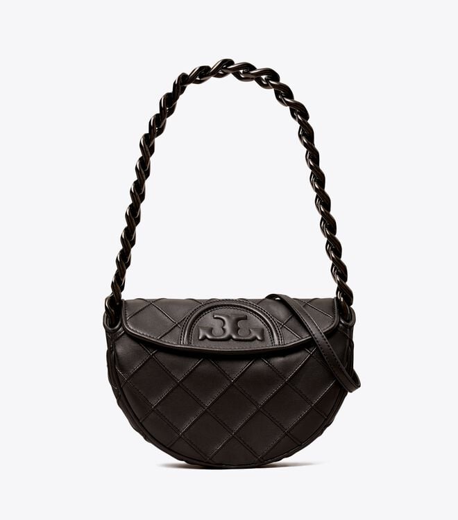 Tory Burch Black Mini Fleming Soft Shoulder Bags