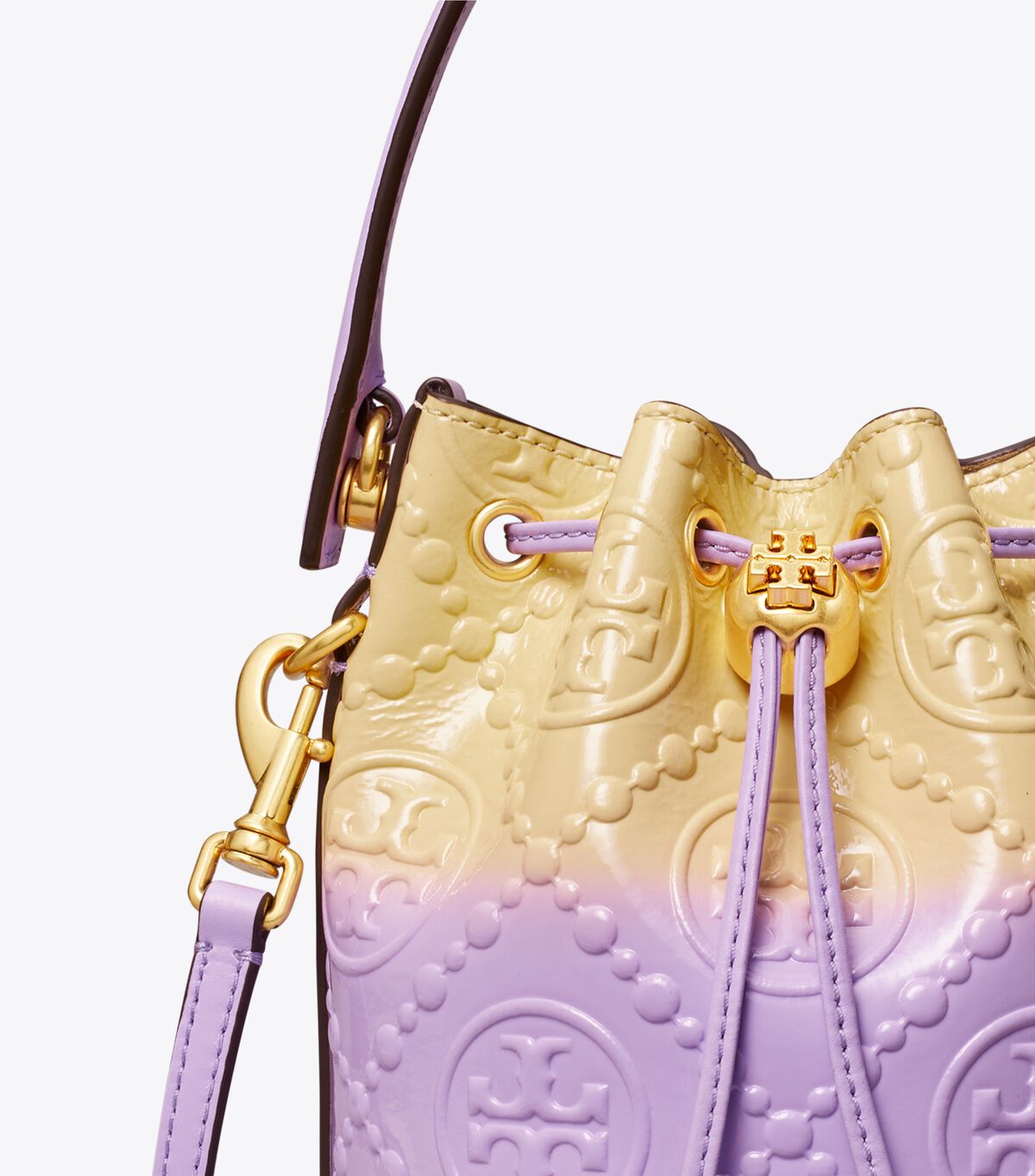 Tory Burch Lavender Mini T Monogram Dip-dye Bucket Bags