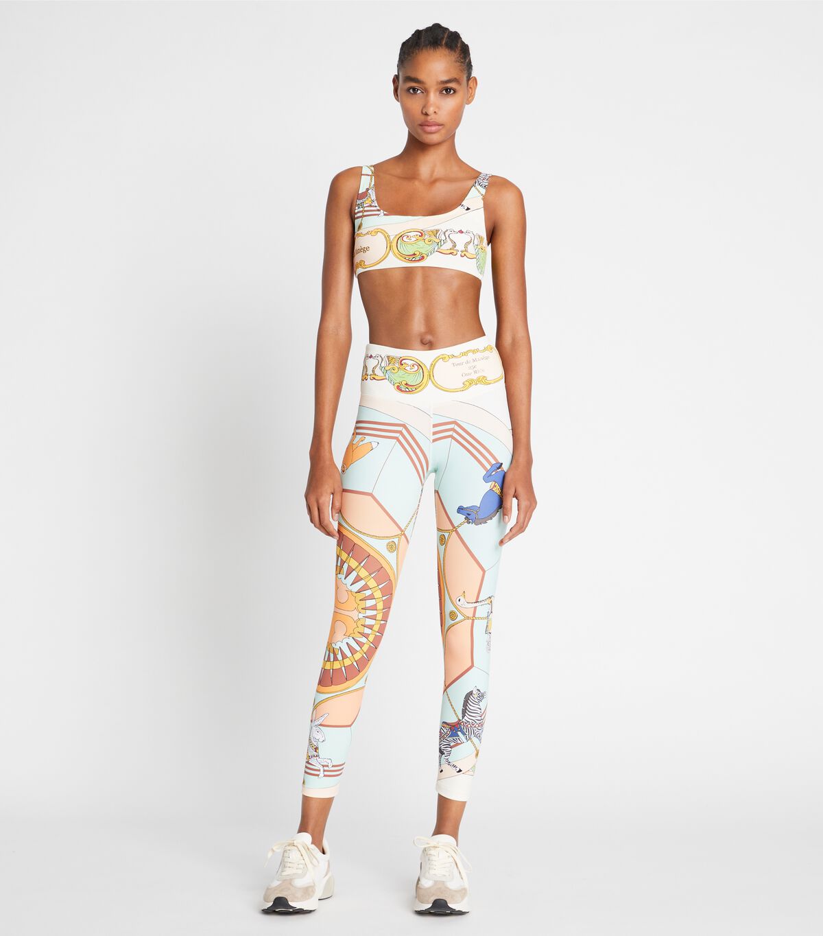 Tory Burch Cream Printed Scoop-back Bras