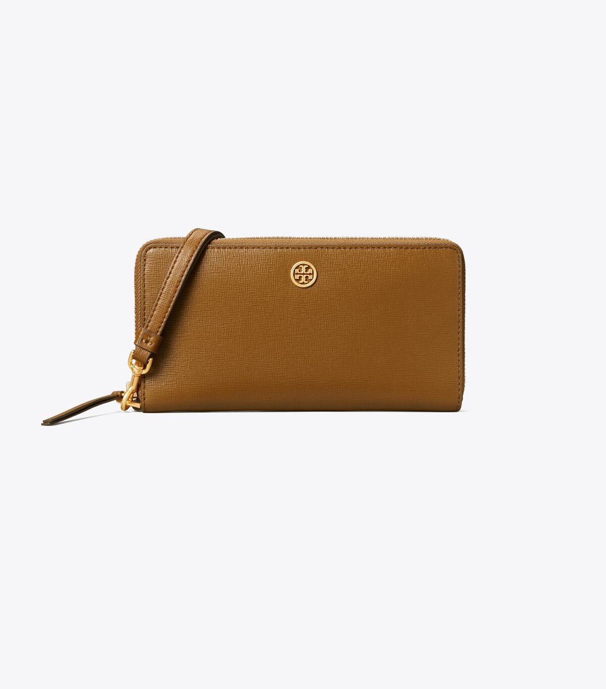 Tory Burch Brown Robinson Zip Wallets