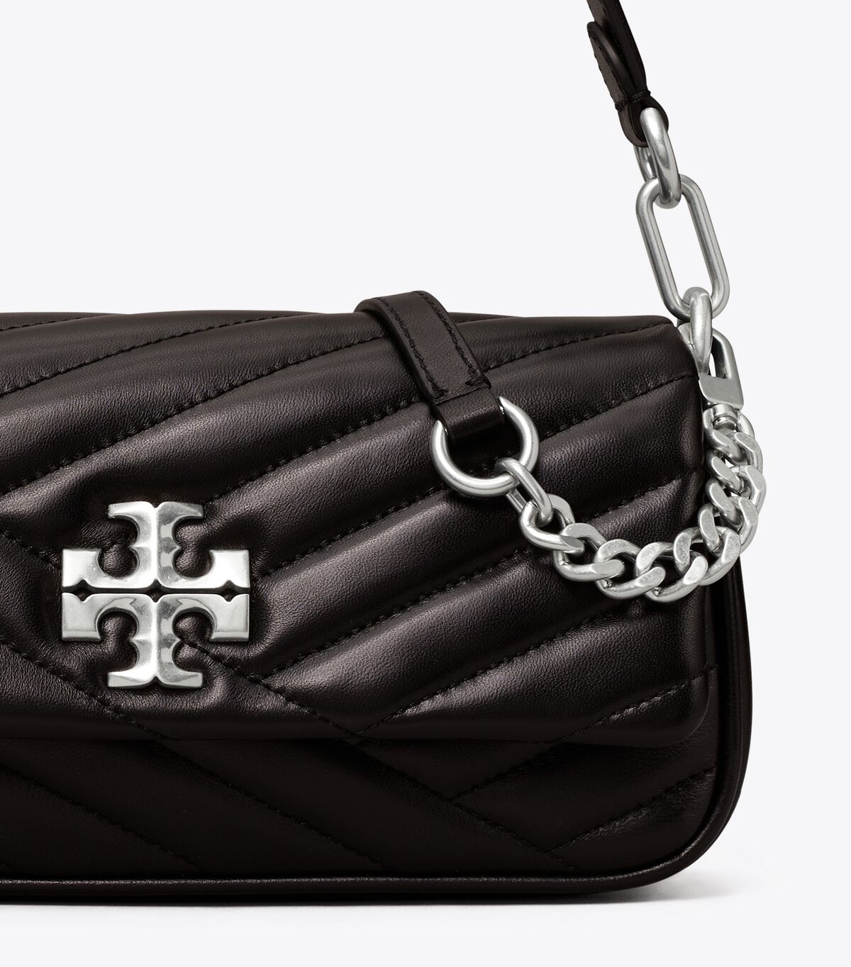 Tory Burch Black Small Kira Chevron Flap Shoulder Bags