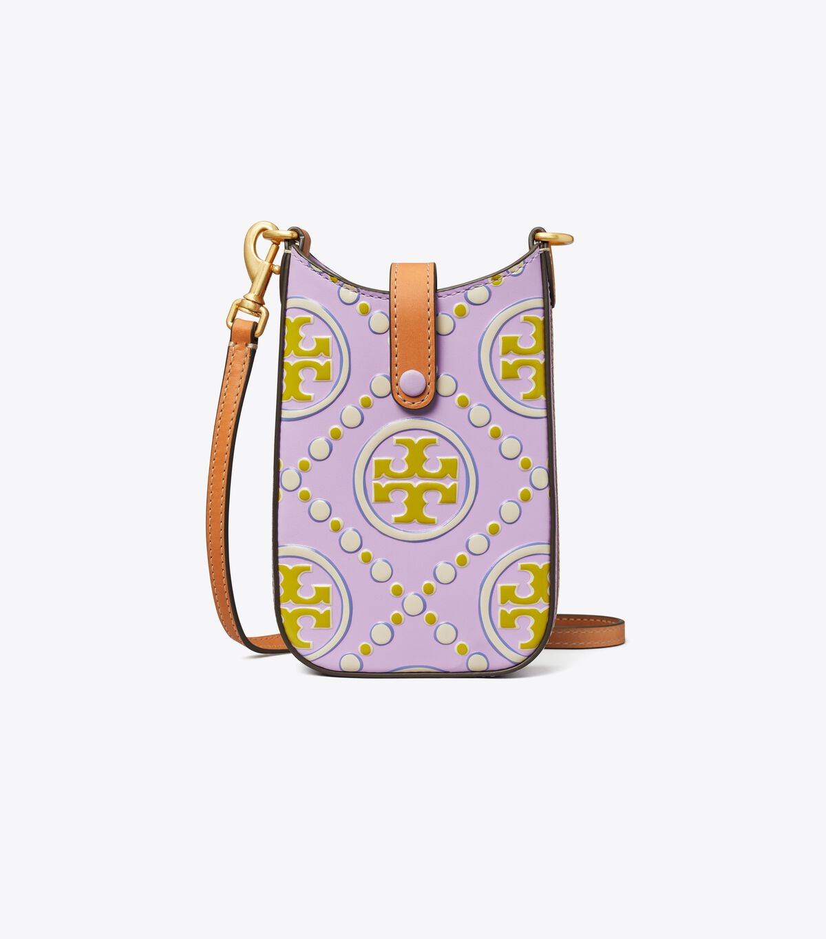 Tory Burch Lavender / White T Monogram Contrast Embossed Mini Bag