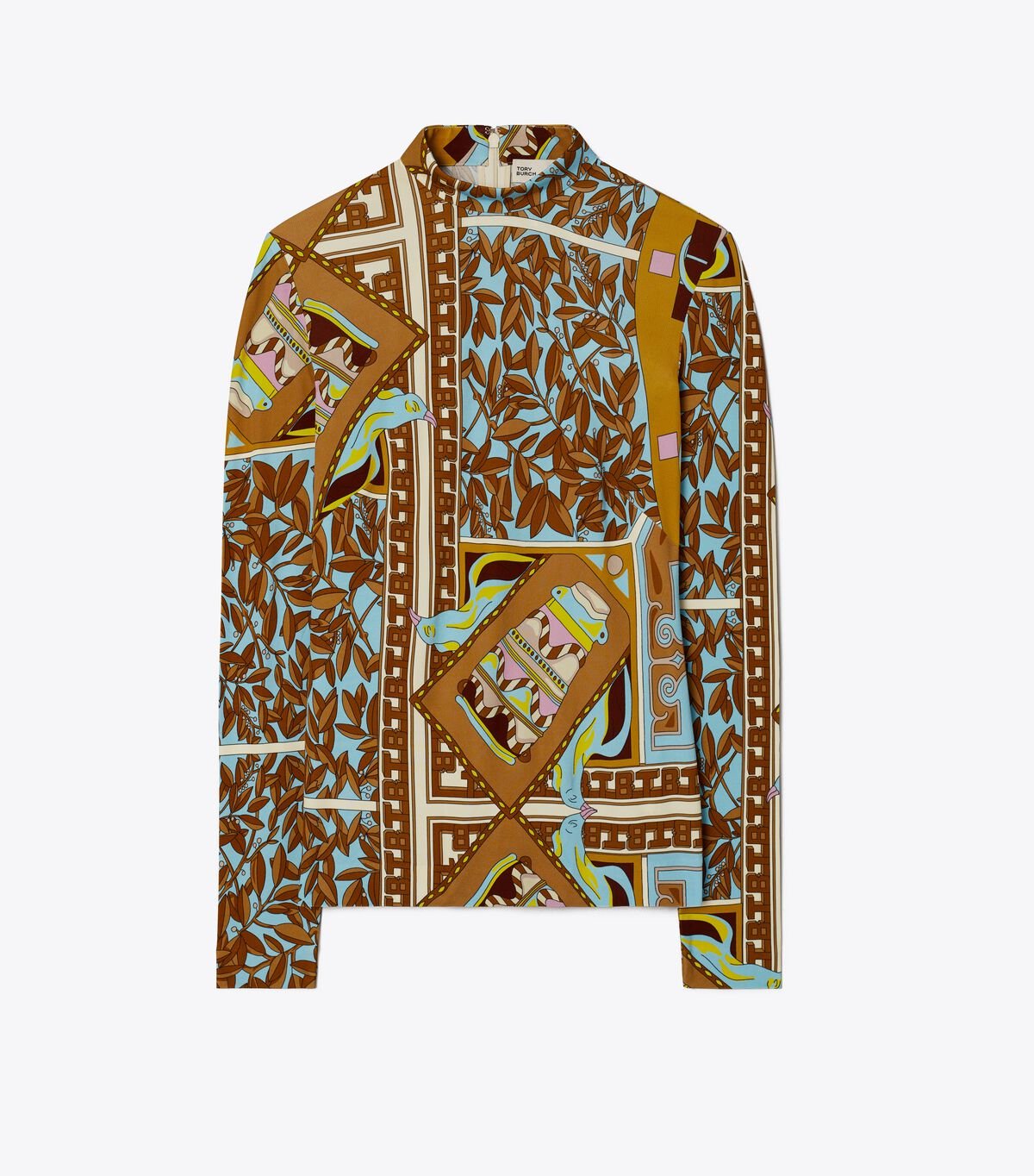 Tory Burch Brown Geometric Garden Tops