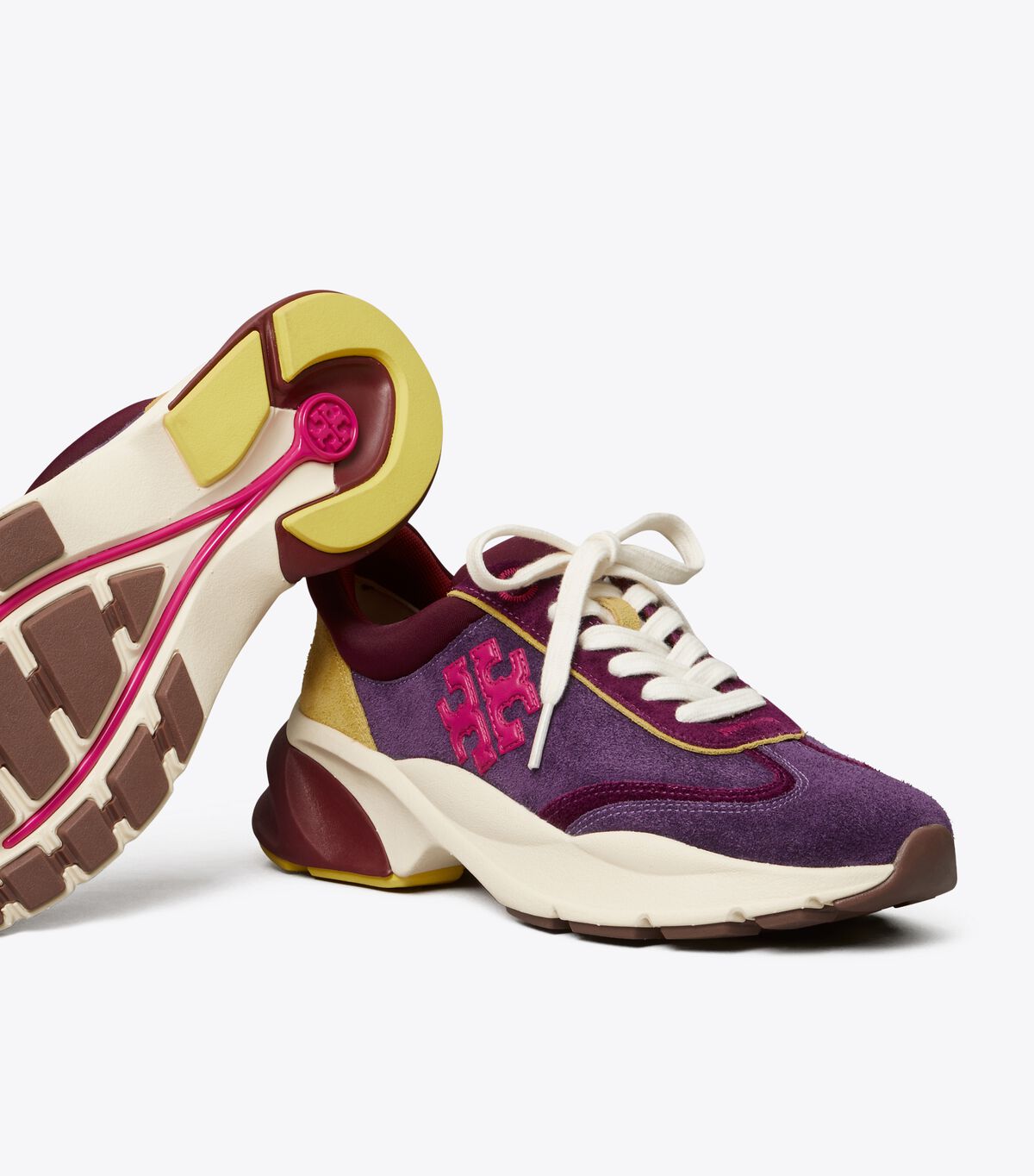 Tory Burch Fuchsia / Burgundy Good Luck Sneakers