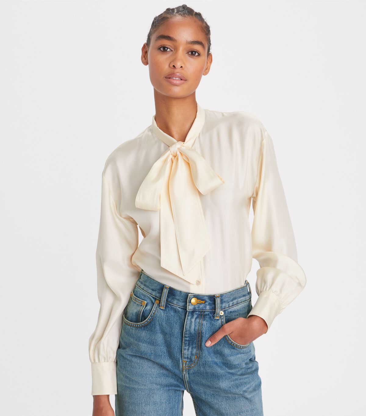 Tory Burch White Silk Blouse