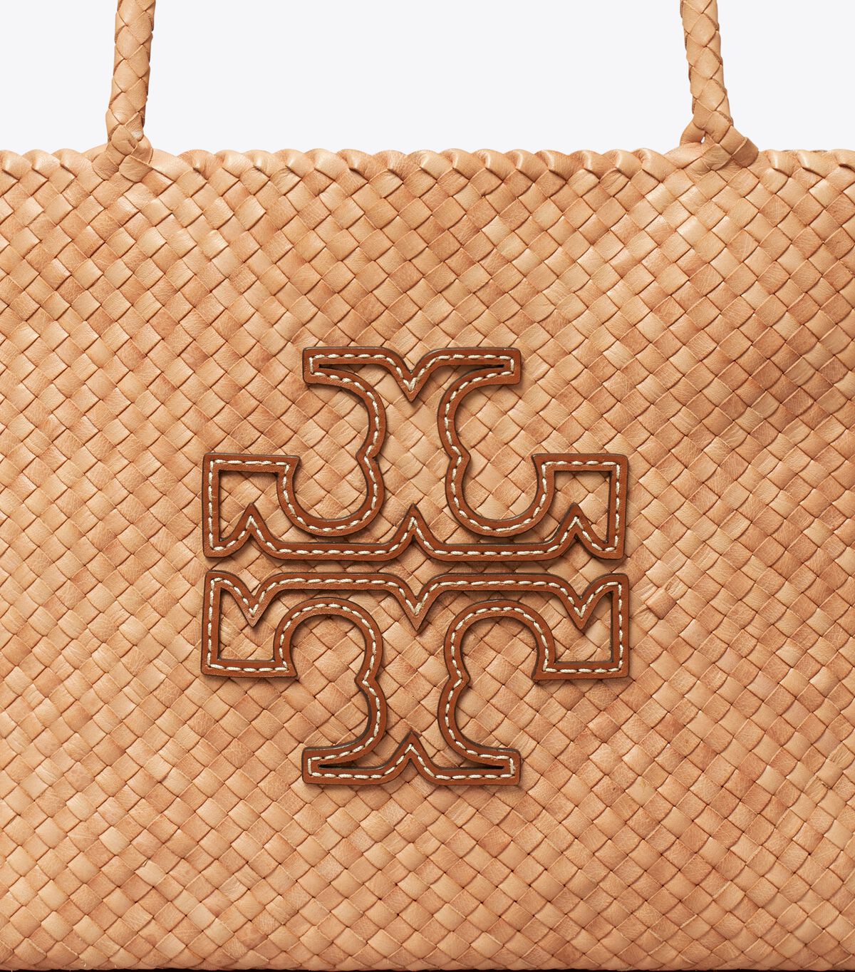 Tory Burch Beige Mcgraw Dragon Woven Tote Bags