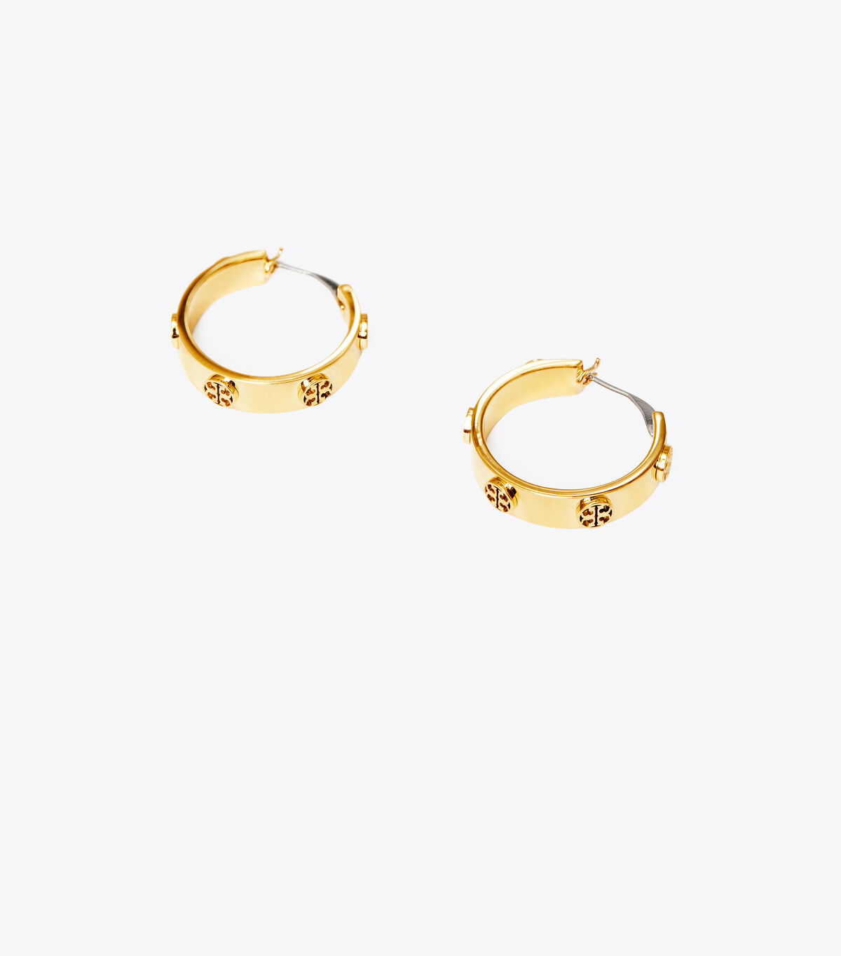 Tory Burch Gold Miller Stud Huggie Earrings
