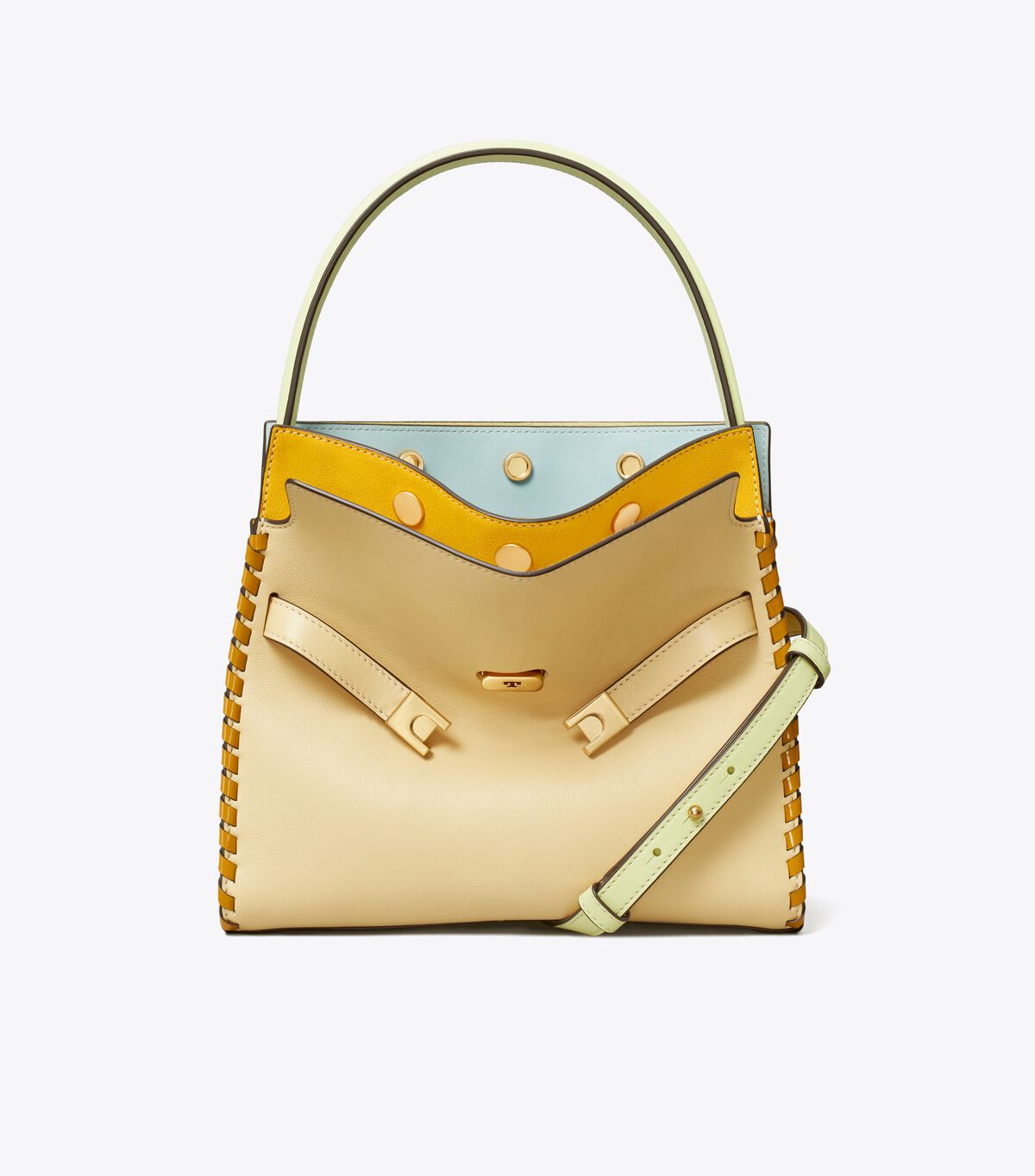 Tory Burch Beige Small Lee Radziwill Whipstitch Crossbody Bags