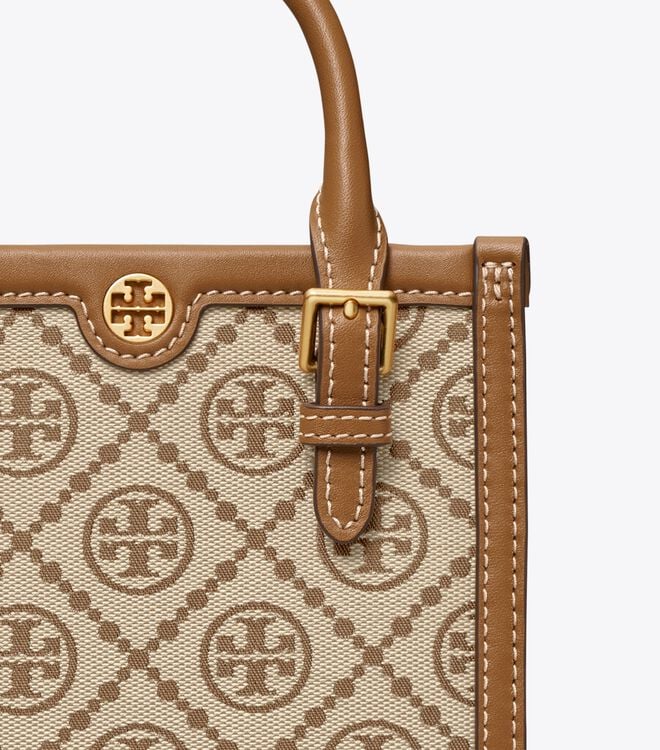 Tory Burch Brown Mini T Monogram Tote Bags