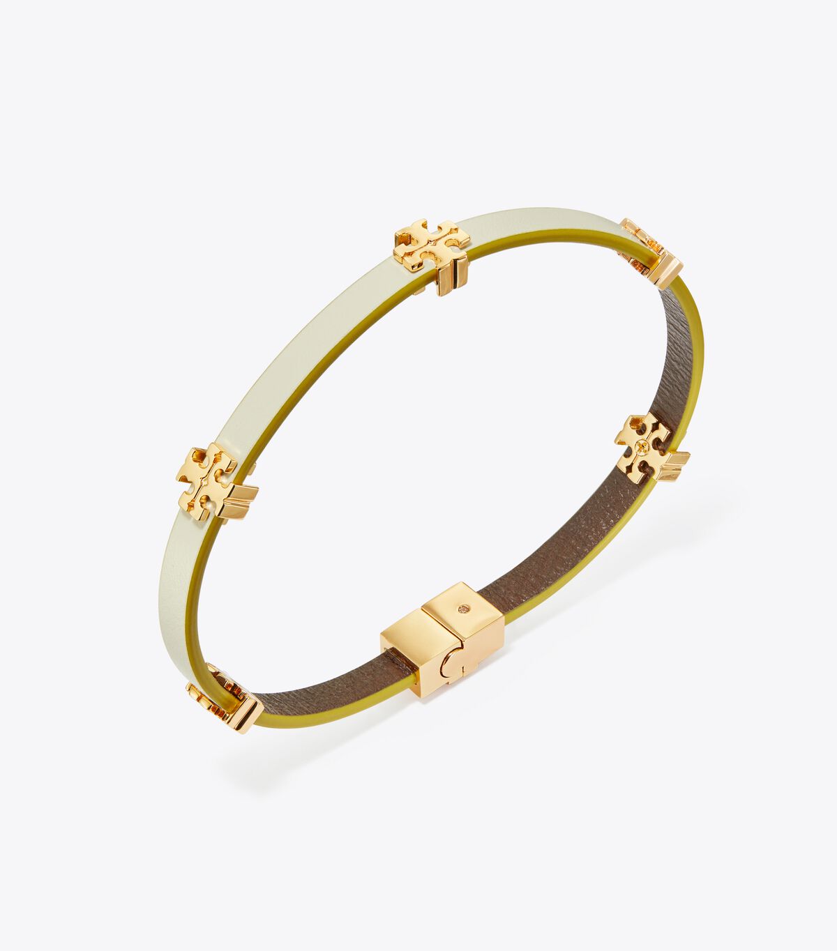 Tory Burch Gold / White Eleanor Leather Bracelet