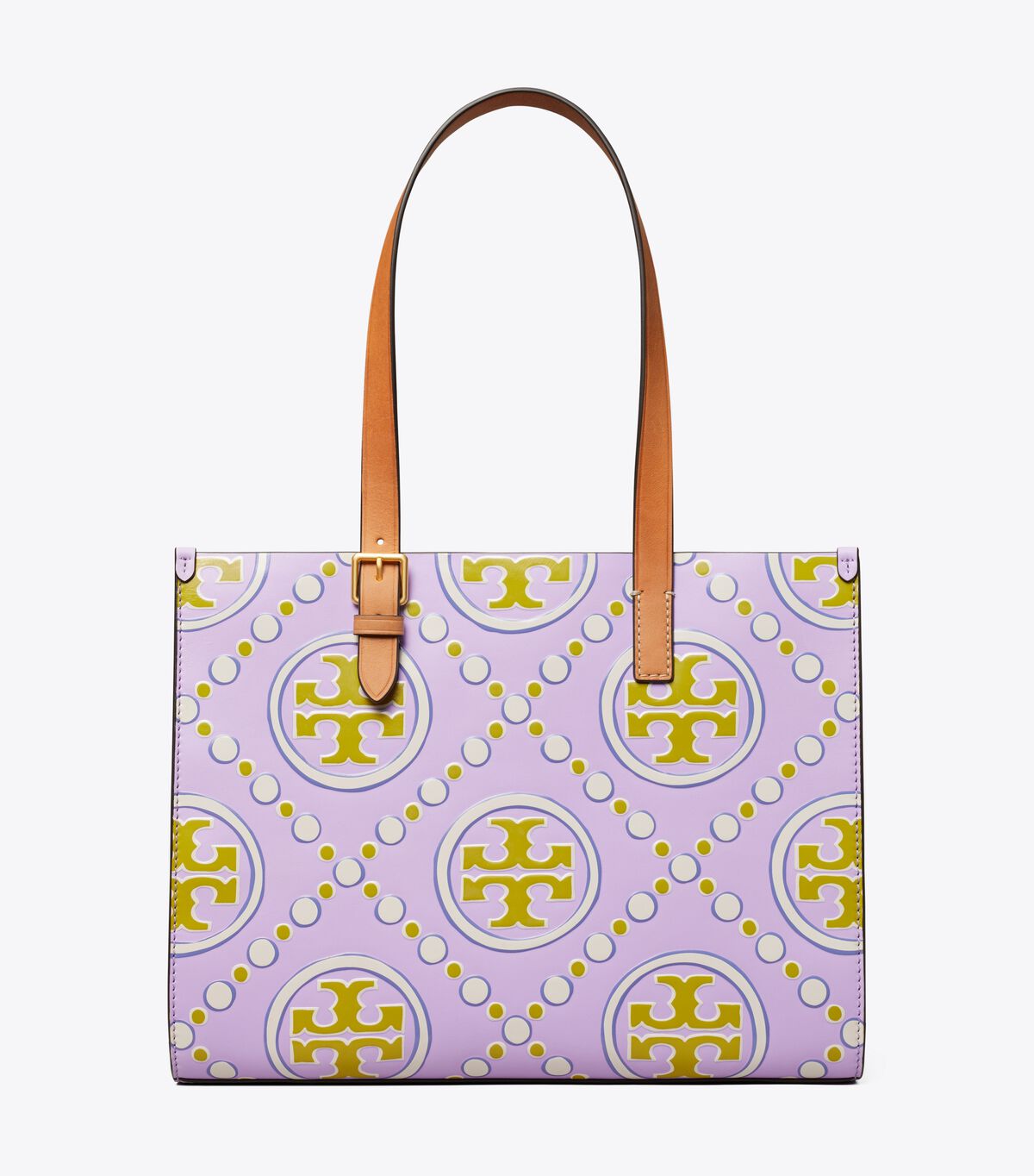 Tory Burch Lavender / White Small T Monogram Tote Bags