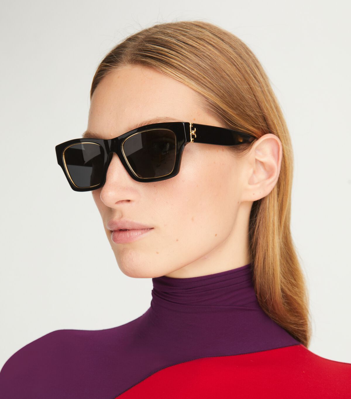Tory Burch White / Olive Trace Sunglasses