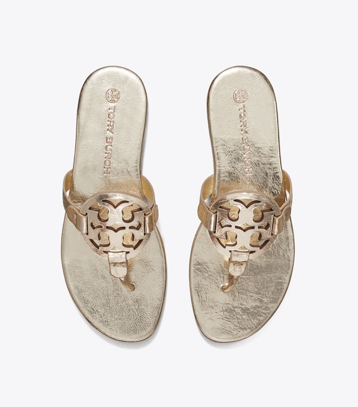 Tory Burch Gold Miller Soft Leather Sandals