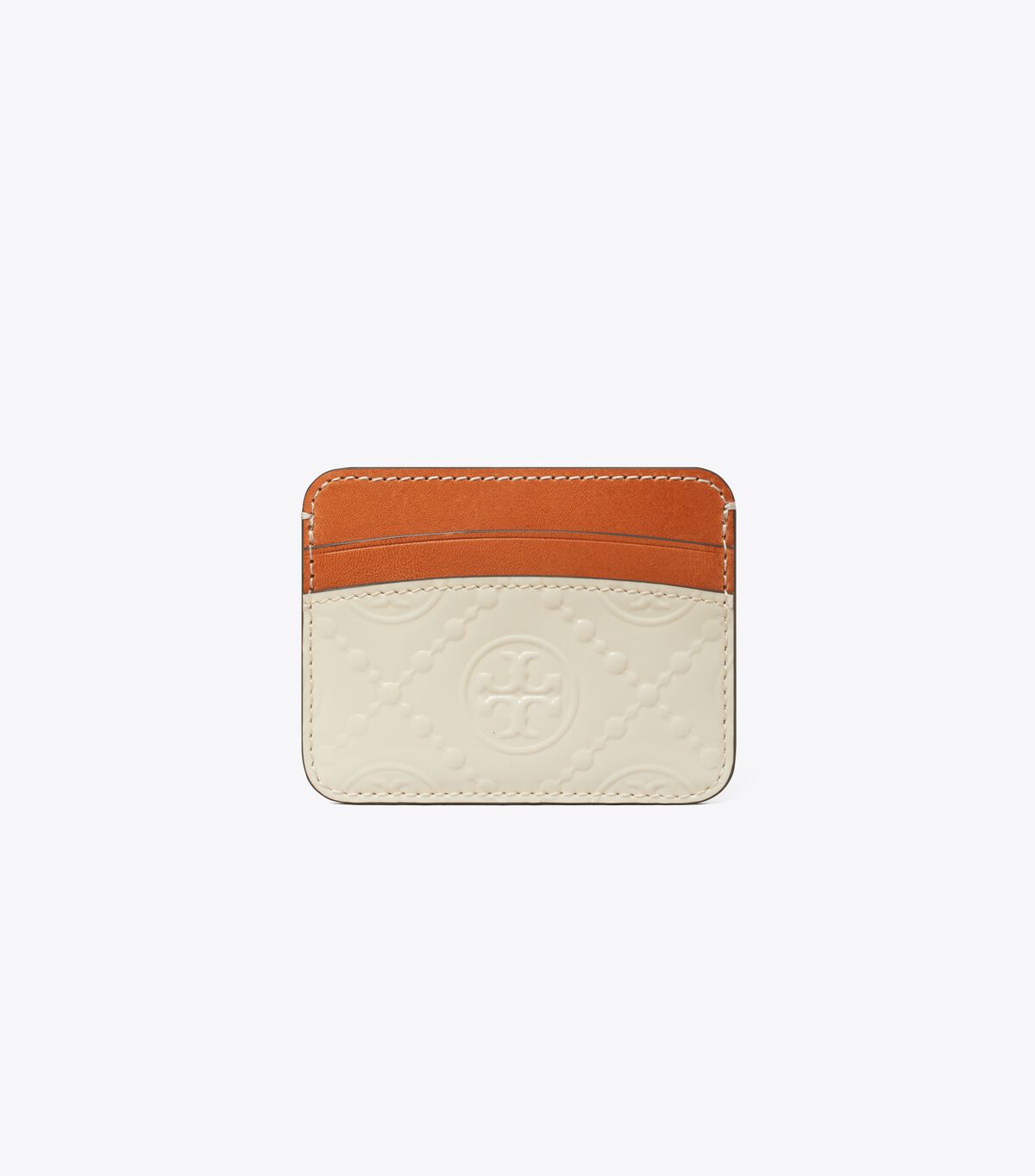 Tory Burch Khaki T Monogram Patent Card Case