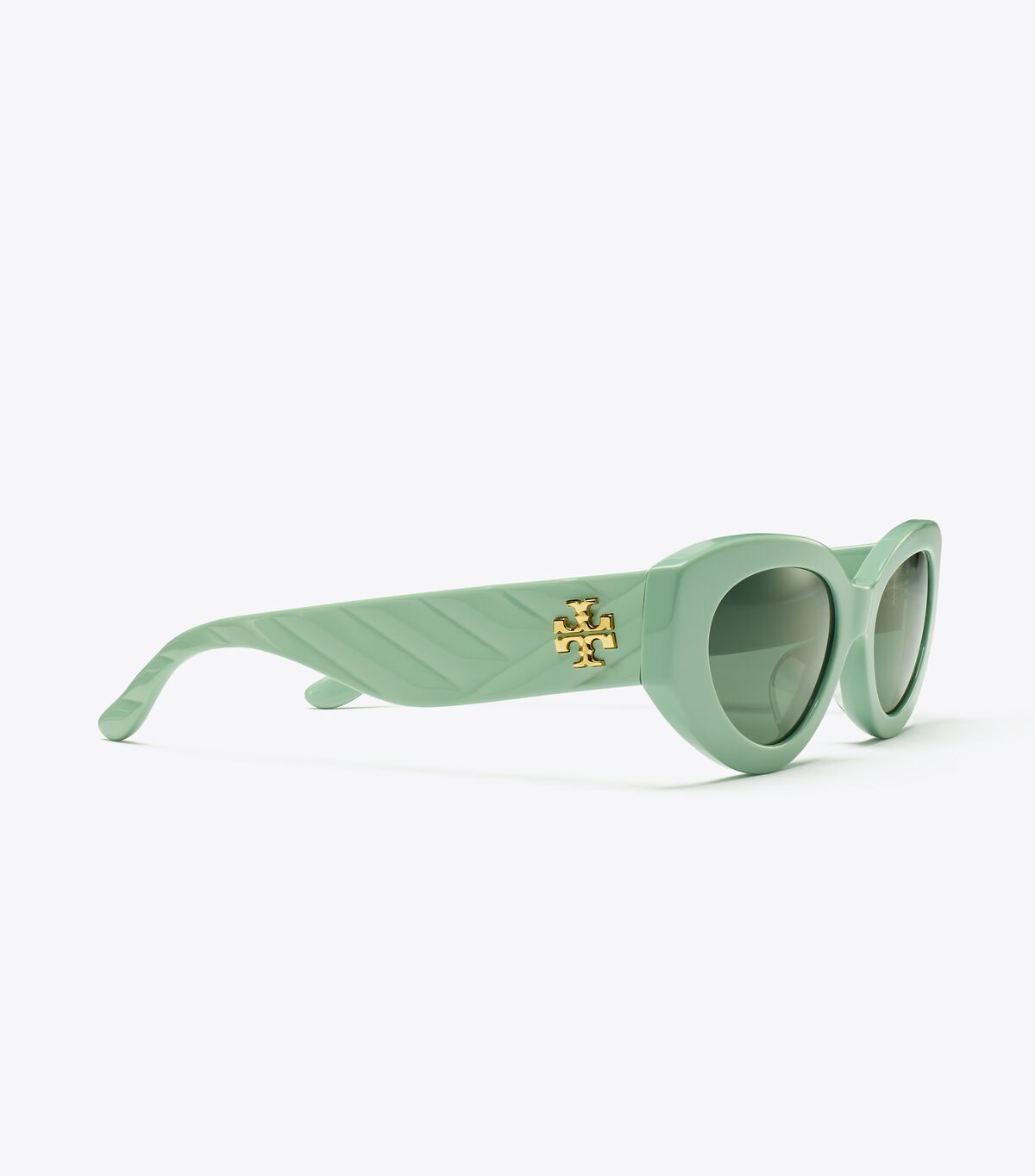Tory Burch Mint / Grey Kira Chevron Cat-eye Sunglasses