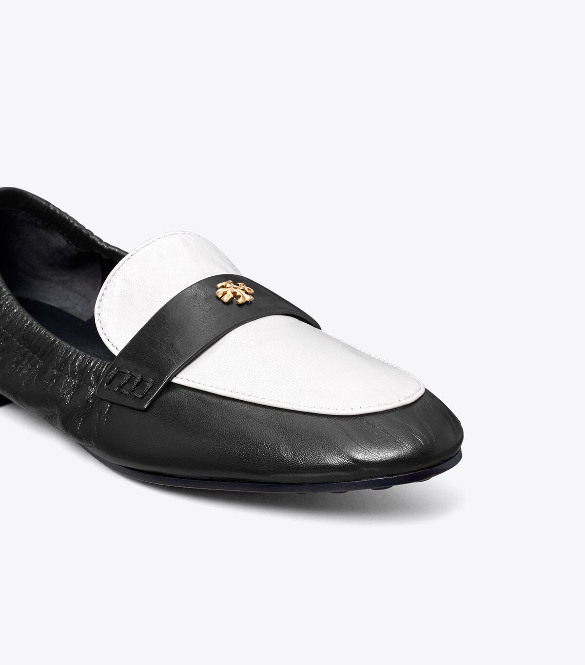 Tory Burch Black / White Eleanor Loafers