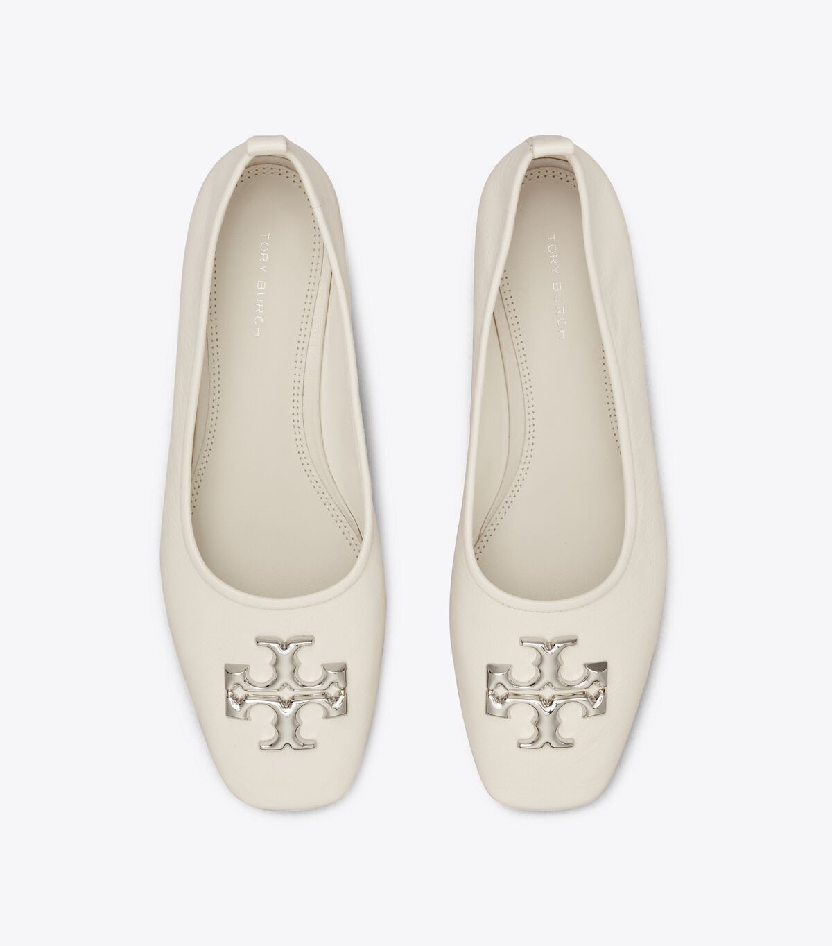 Tory Burch White Eleanor Ballet Flats
