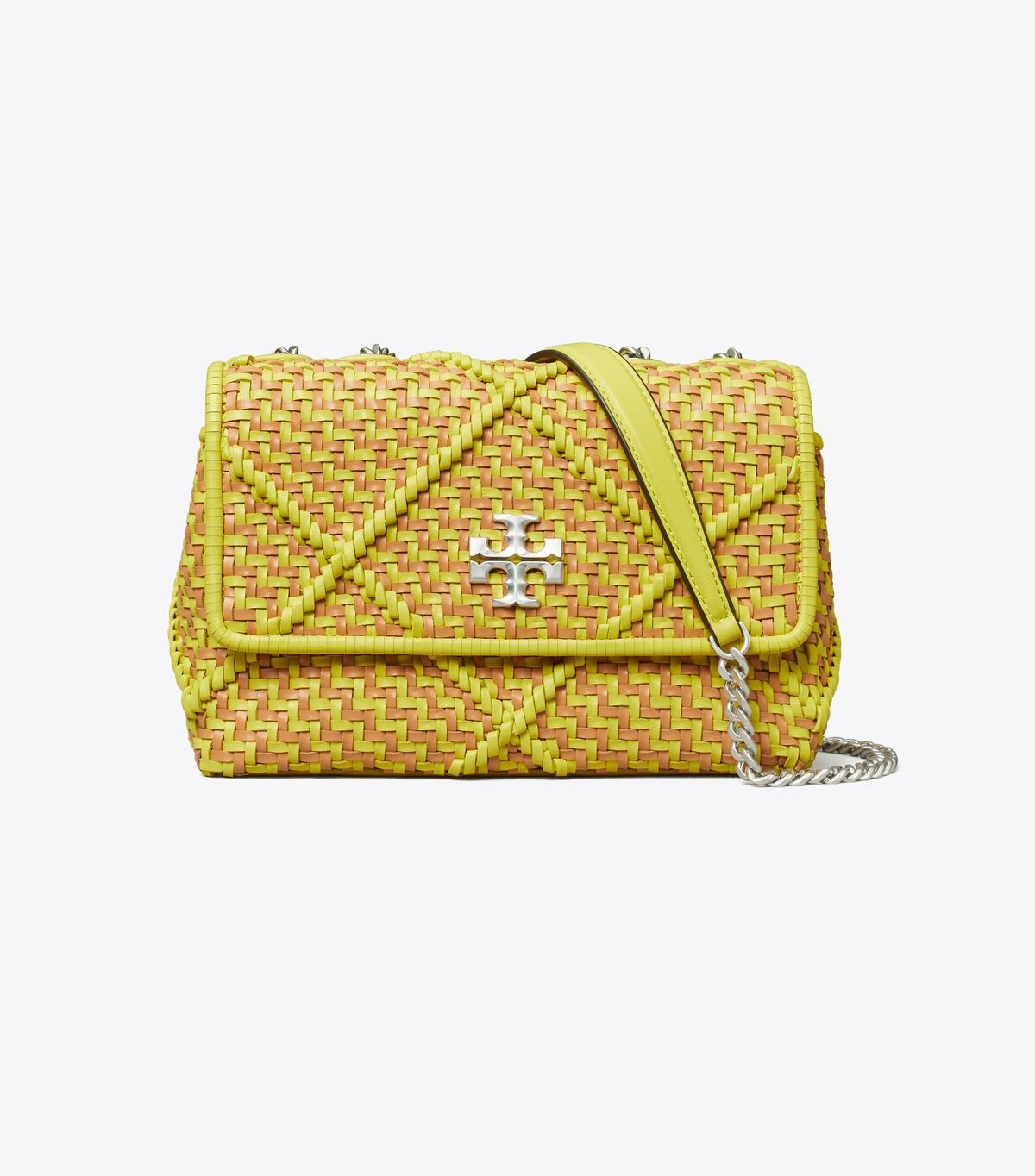 Tory Burch Dark Yellow Small Kira Diamond Woven Convertible Shoulder Bags