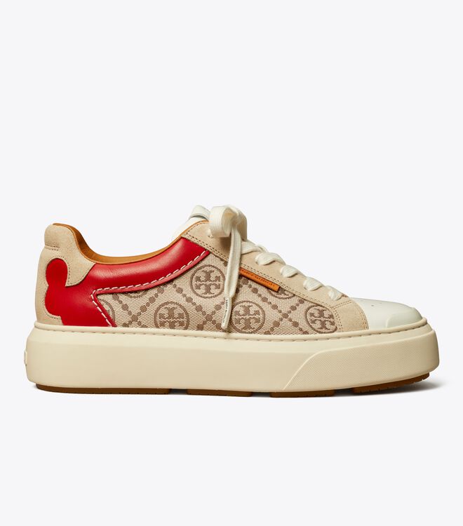 Tory Burch White T Monogram Ladybug Sneakers