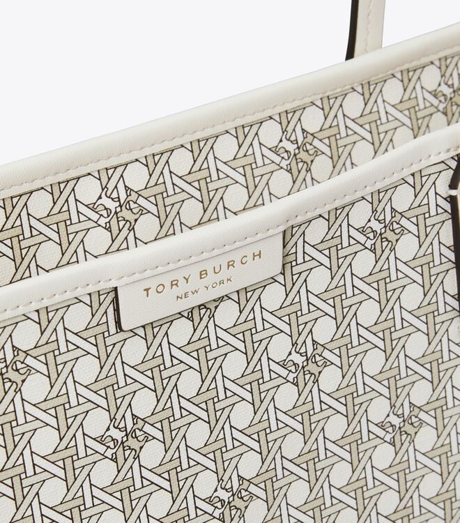 Tory Burch White Ever-ready Zip Tote Bags