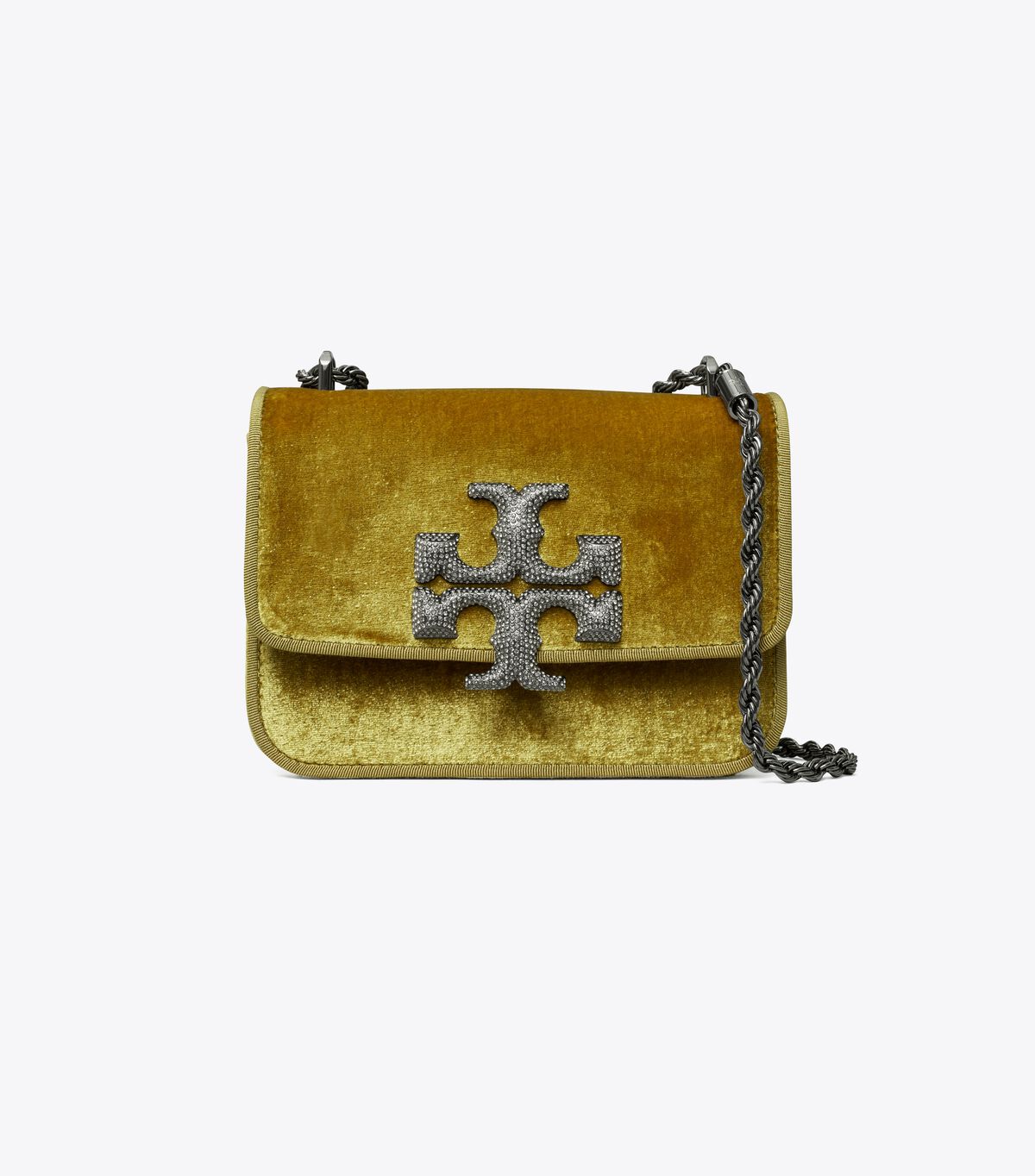 Tory Burch Dark Yellow Small Eleanor Velvet Shoulder Bags
