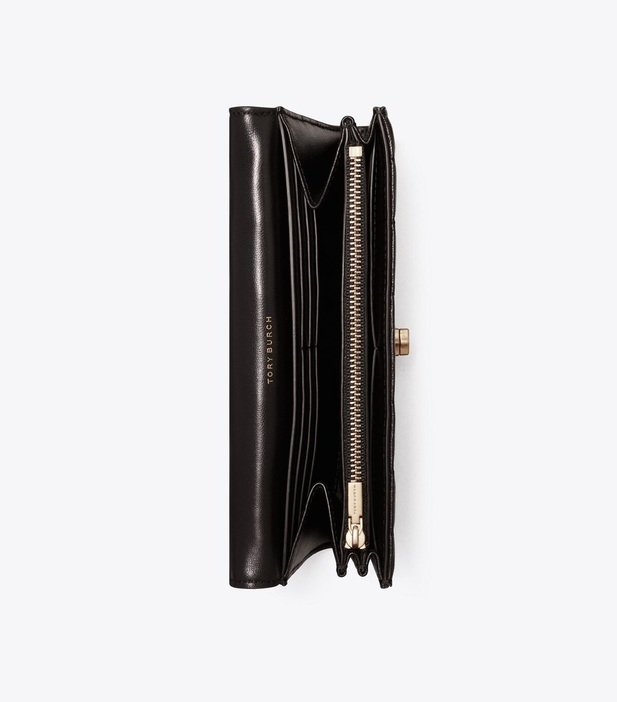 Tory Burch Black / Gold Kira Quilted Envelope Wallets