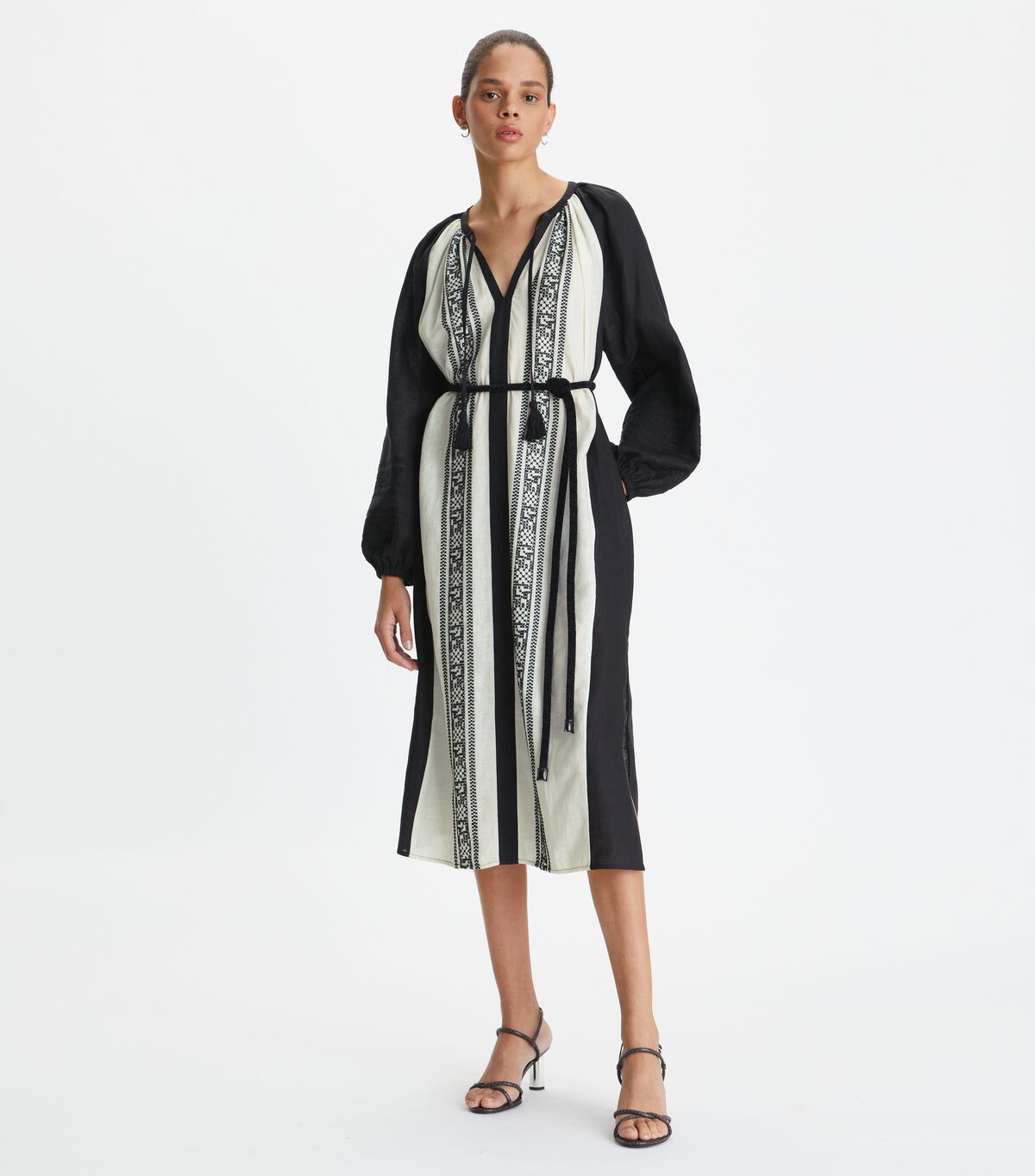 Tory Burch Black / White Embroidered Dress