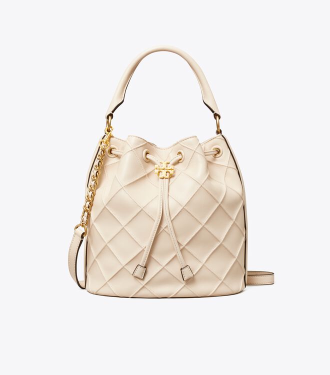 Tory Burch Cream Large Fleming Soft Bucket Bags