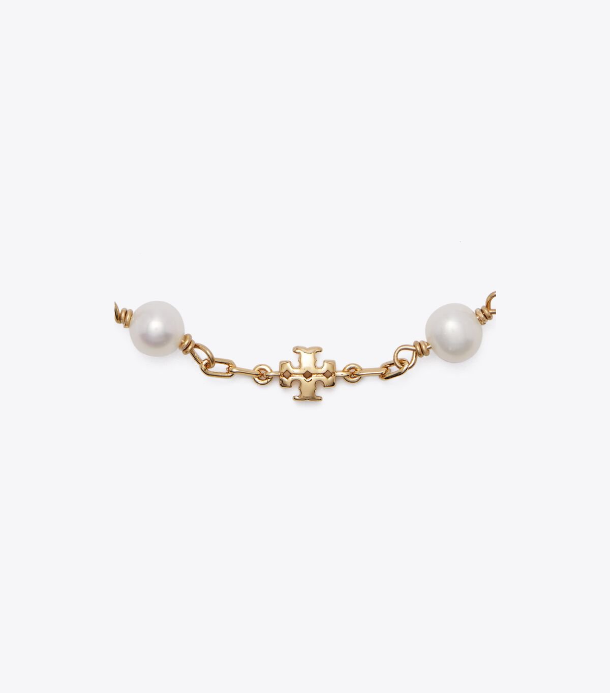 Tory Burch Gold / White Kira Pearl Chain Bracelet
