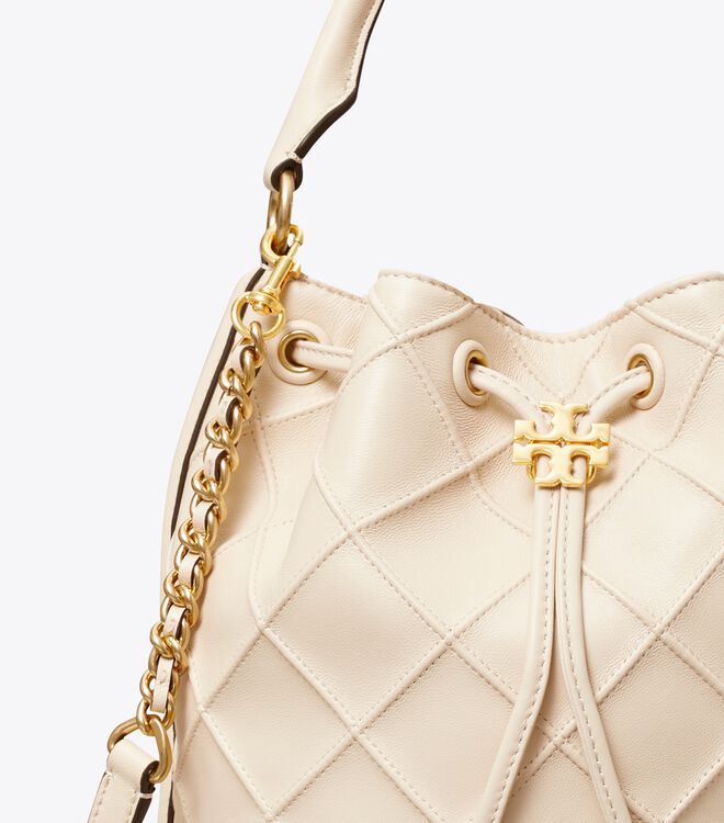 Tory Burch Cream Large Fleming Soft Bucket Bags